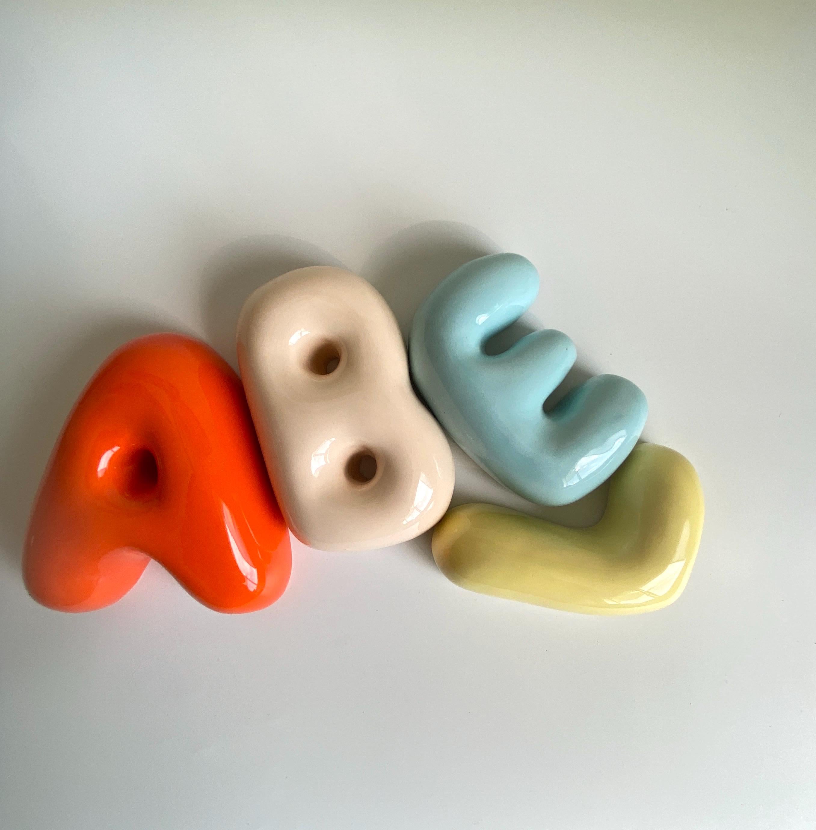 Ceramic Bubble Letters-Ceramic Letters - Personalized Ceramic Colorful Alphabet-zoom-2