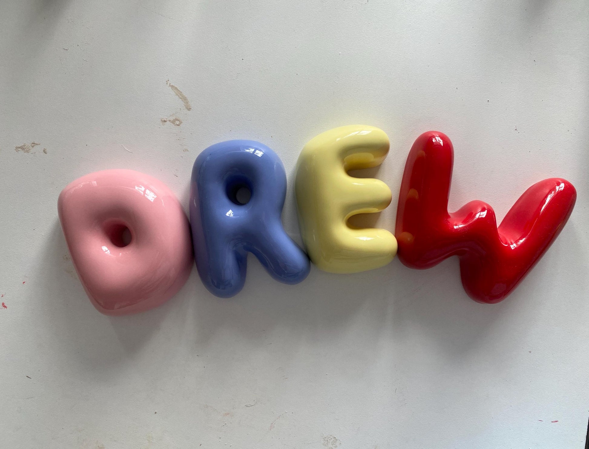 Handmade Ceramic Bubble Letter: Personalized Wall Decor-6