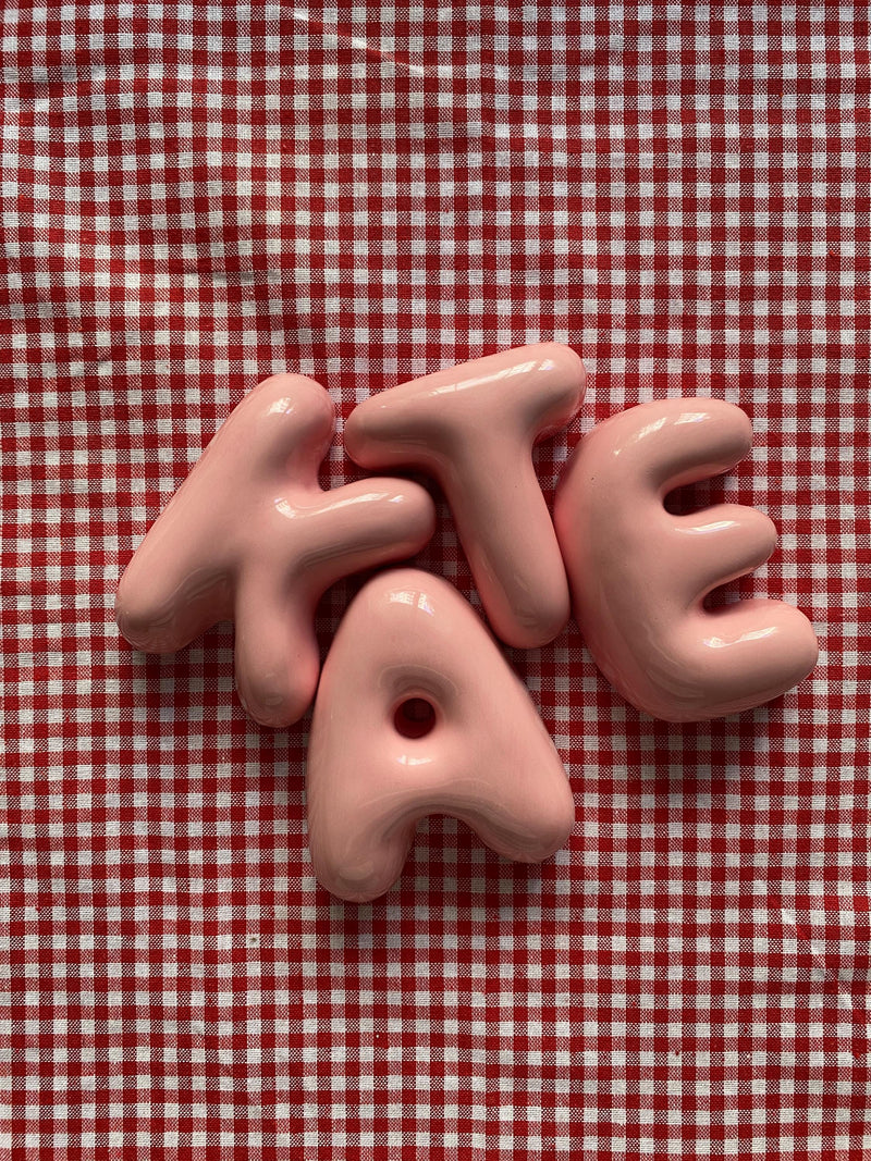 Handmade Ceramic Letter: Nursery Wall Decor, Custom Name Sign-zoom-