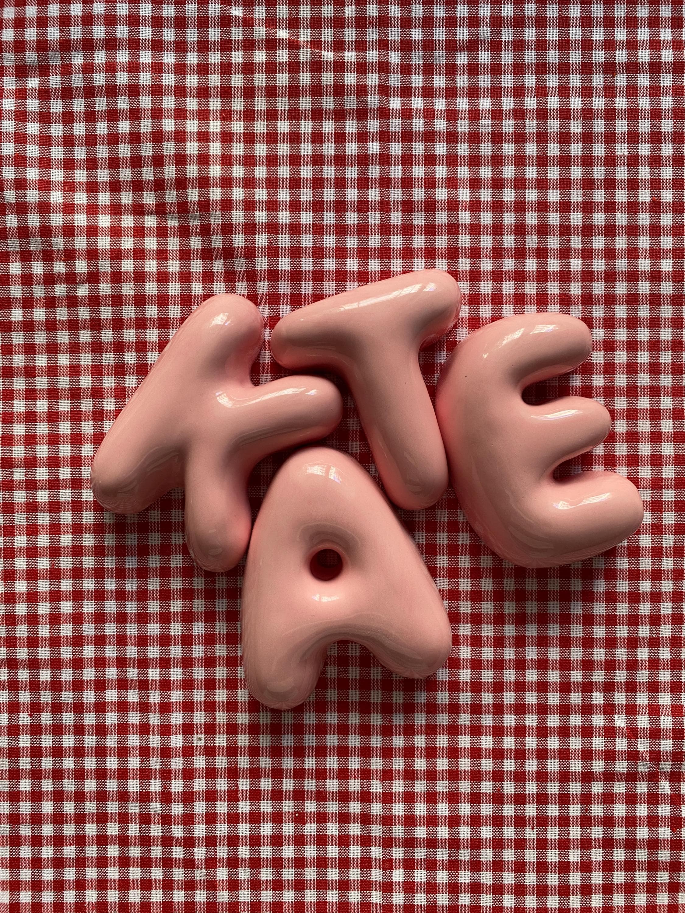 Handmade Ceramic Bubble Letter: Personalized Wall Decor-zoom-3
