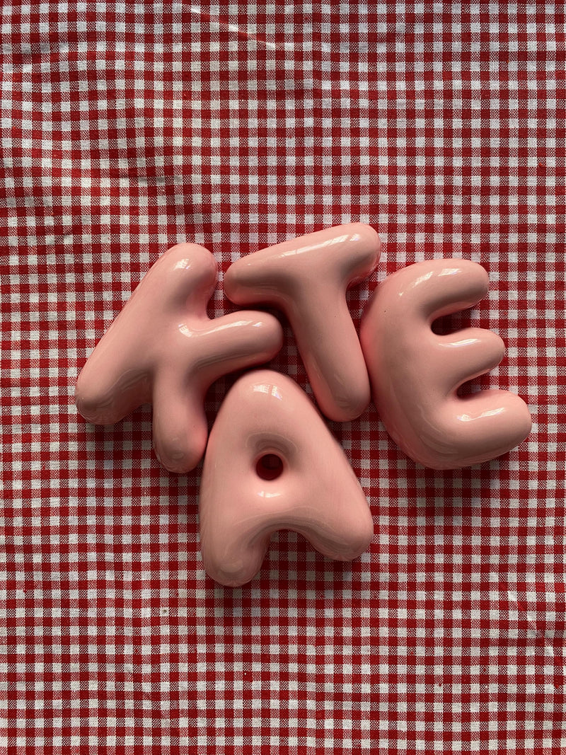 Handmade Ceramic Bubble Letter: Personalized Wall Decor-zoom-