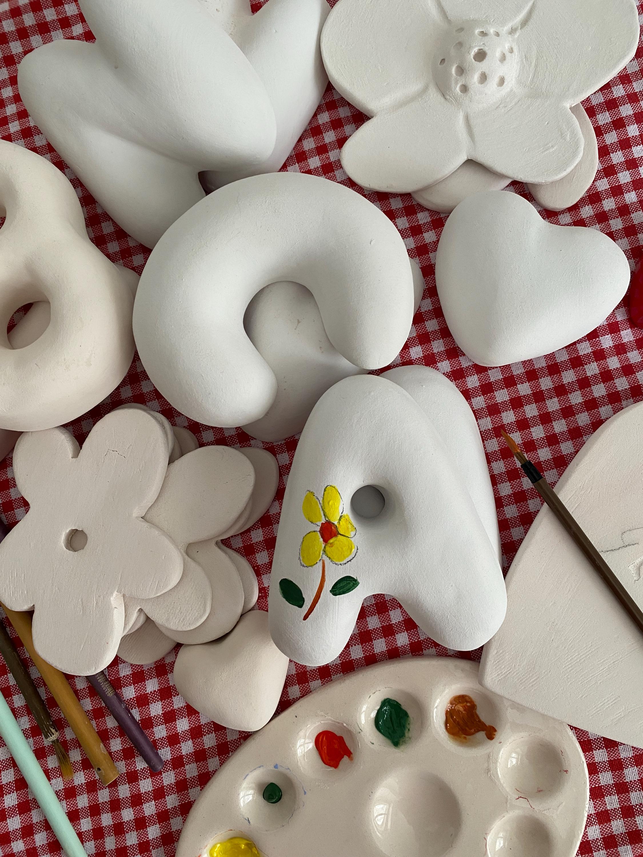 Baby Shower Ceramic  Letters - Paint you own pottery & Biscuits (Unglazed / Ready to Paint)-zoom-3