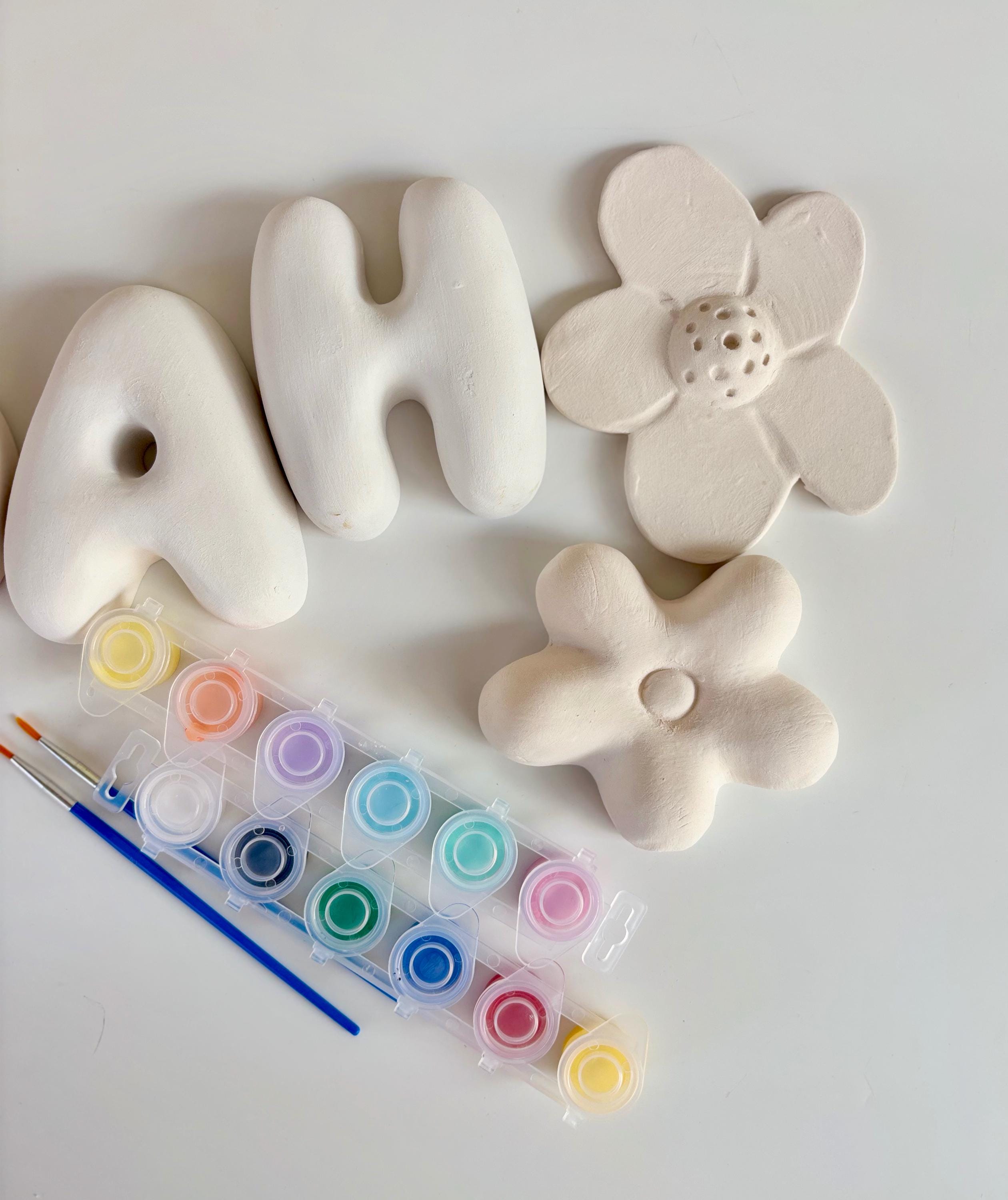 Baby Shower Ceramic  Letters - Paint you own pottery & Biscuits (Unglazed / Ready to Paint)-zoom-10