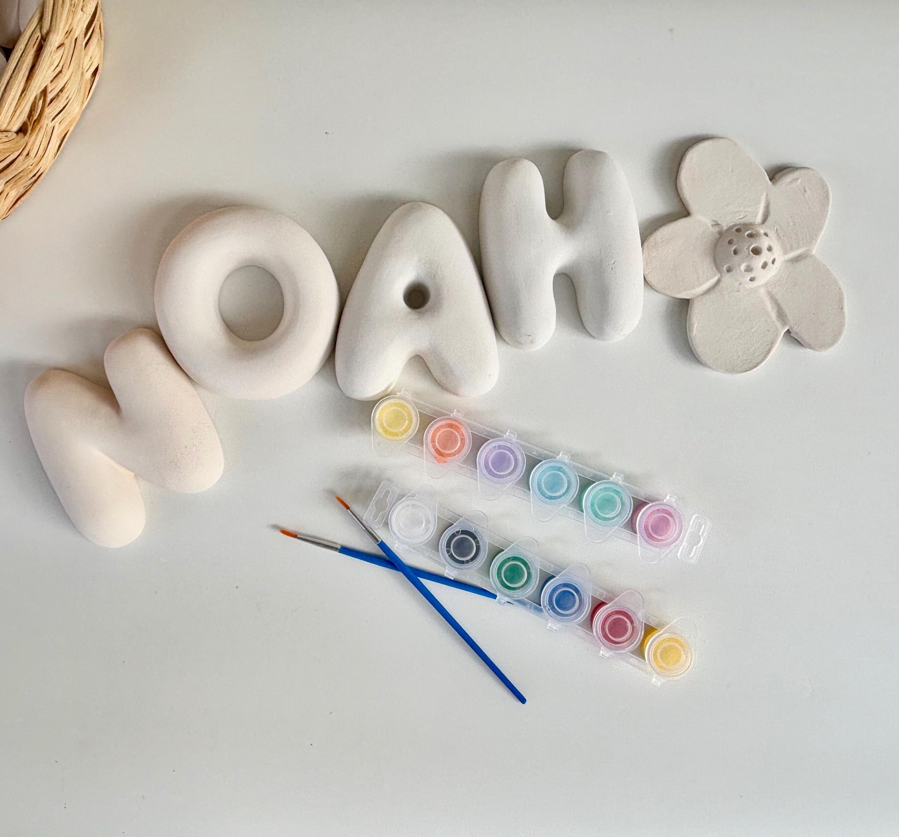 Baby Shower Ceramic  Letters - Paint you own pottery & Biscuits (Unglazed / Ready to Paint)-zoom-2