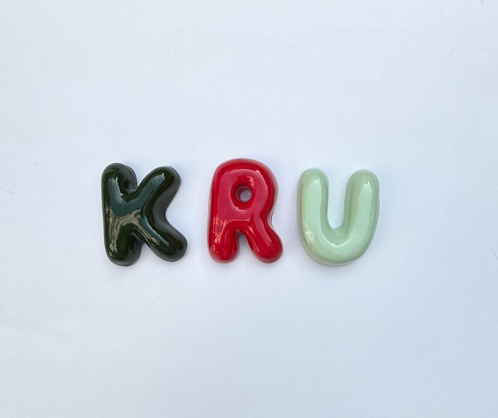 Ceramic Bubble Letters-Personalized Ceramic Letter: Colorful Handmade Wall Decor-9