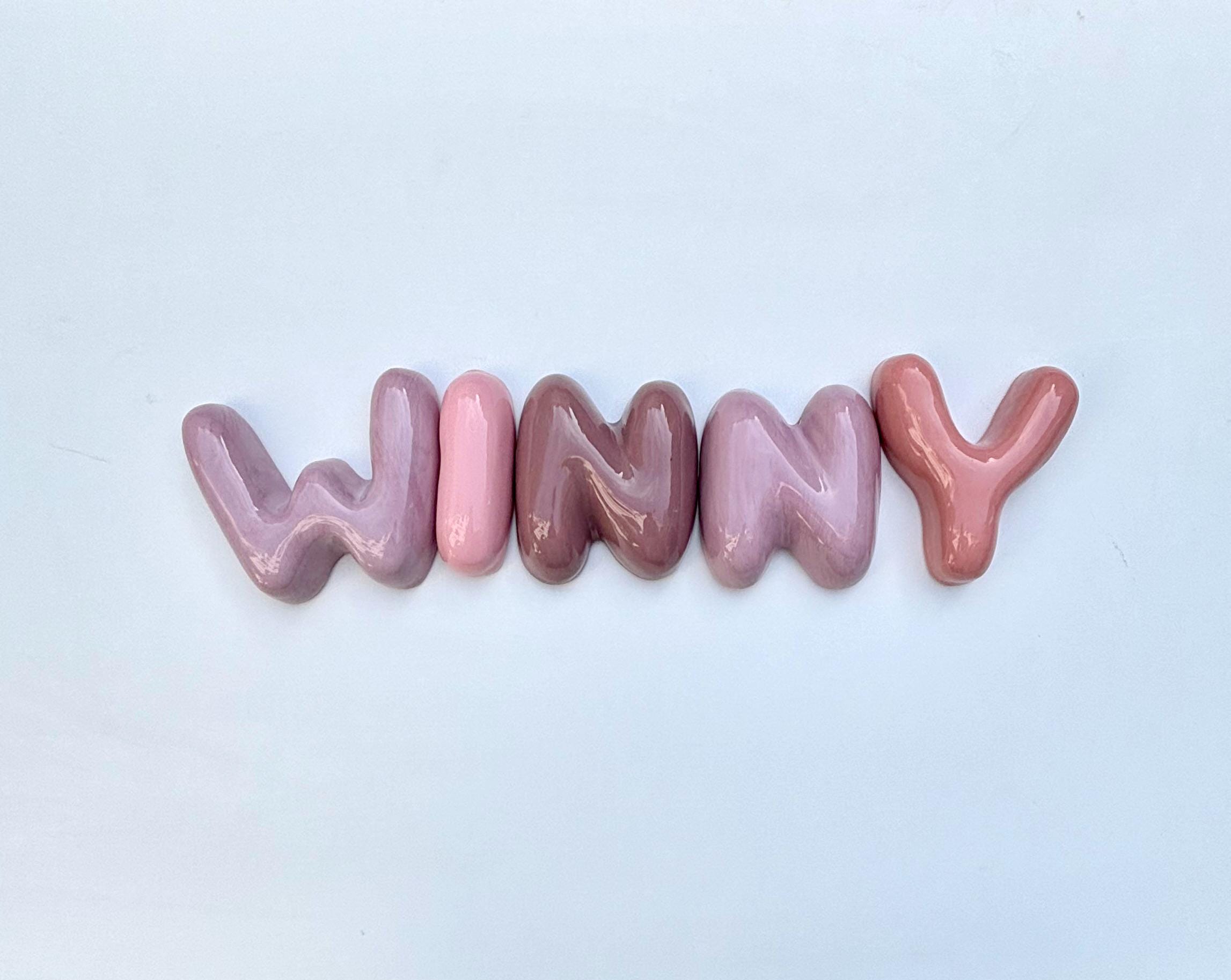 Ceramic Bubble Letters-Personalized Ceramic Letter: Colorful Handmade Wall Decor-zoom-4