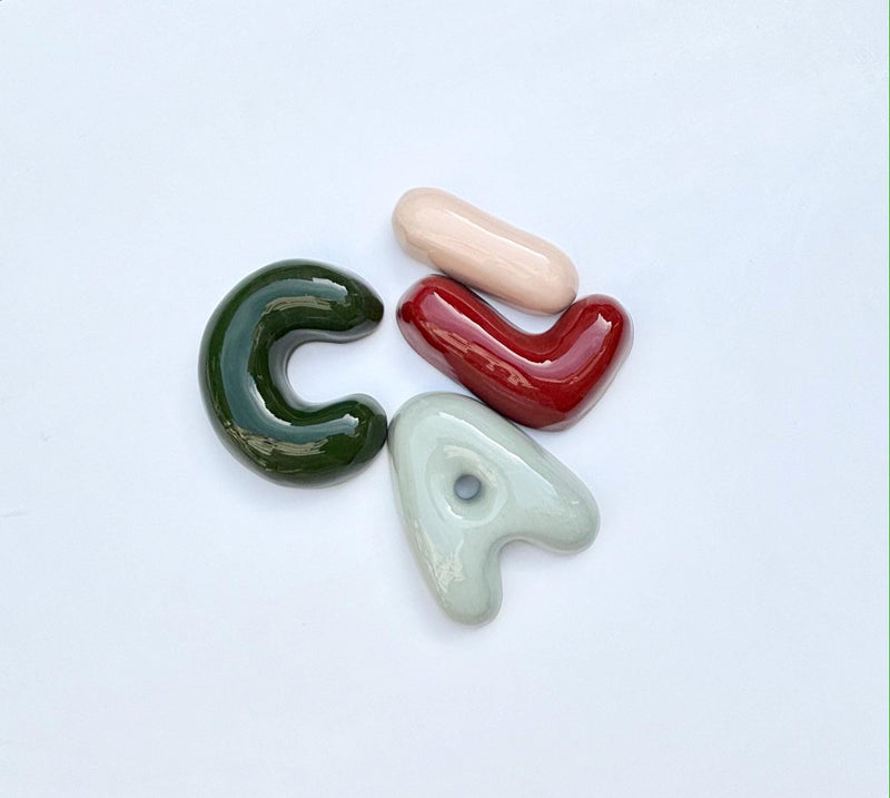 Ceramic Bubble Letters-Personalized Ceramic Letter: Colorful Handmade Wall Decor-zoom-