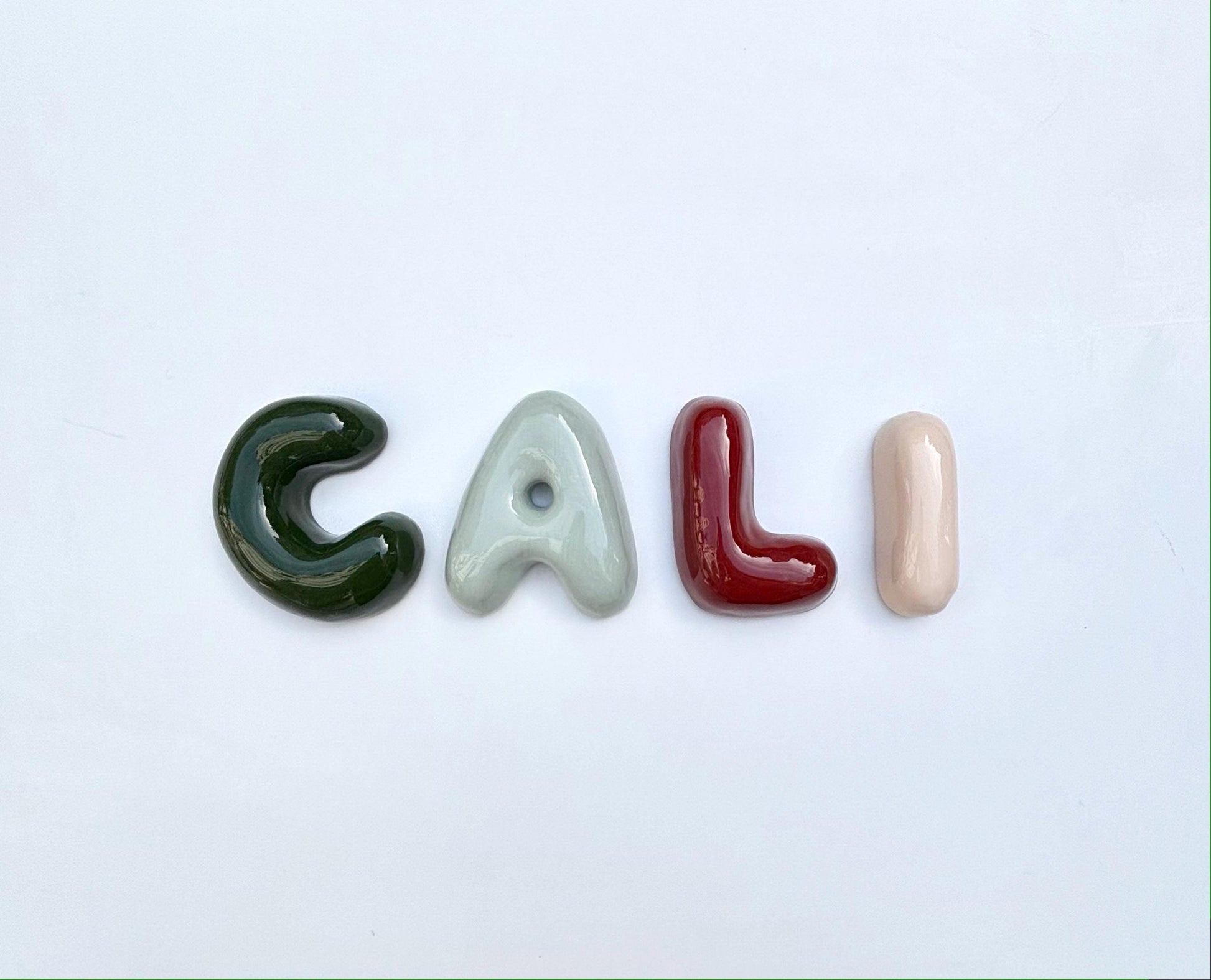 Ceramic Bubble Letters-Personalized Ceramic Letter: Colorful Handmade Wall Decor-15