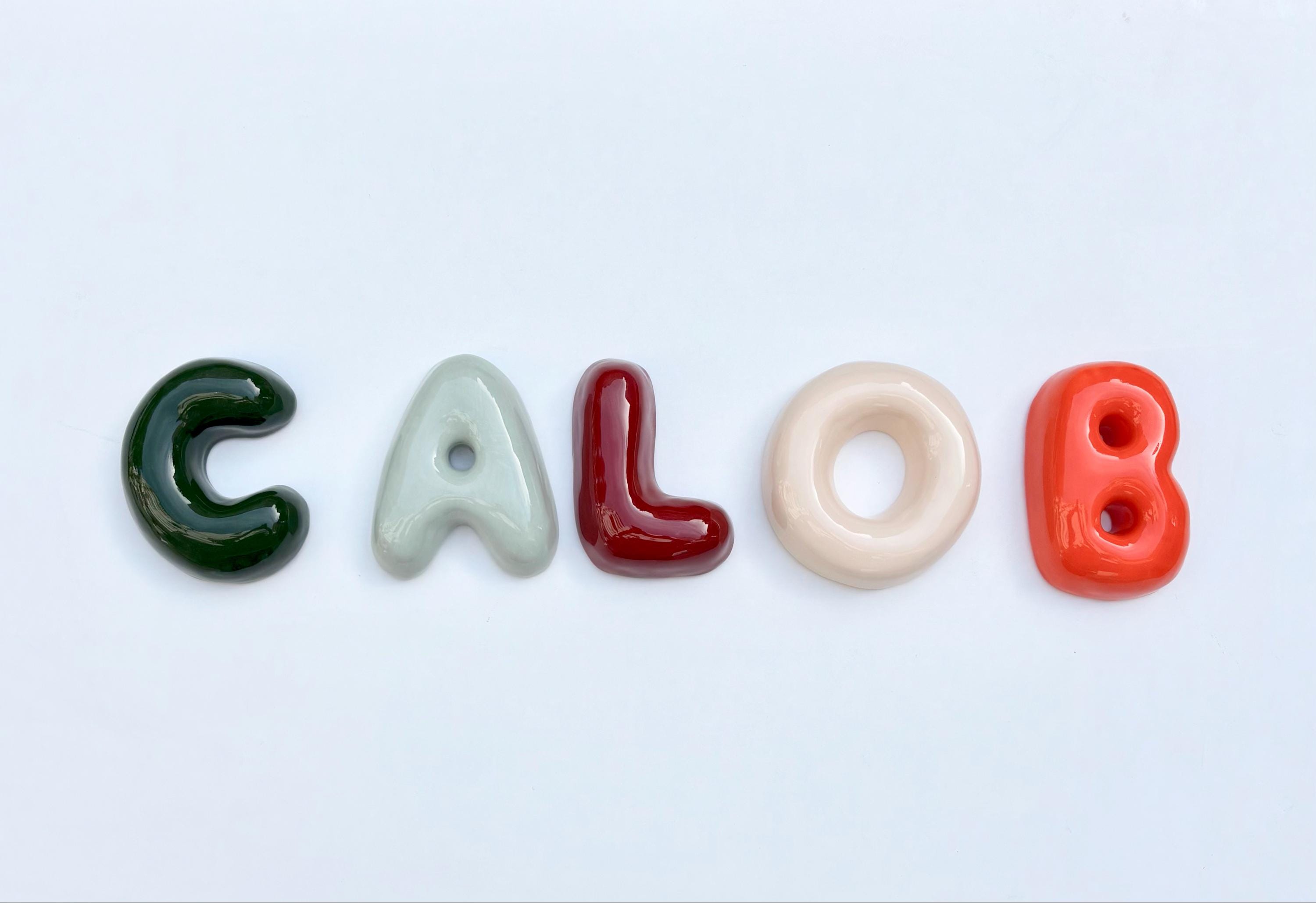Ceramic Bubble Letters-Personalized Ceramic Letter: Colorful Handmade Wall Decor-zoom-16