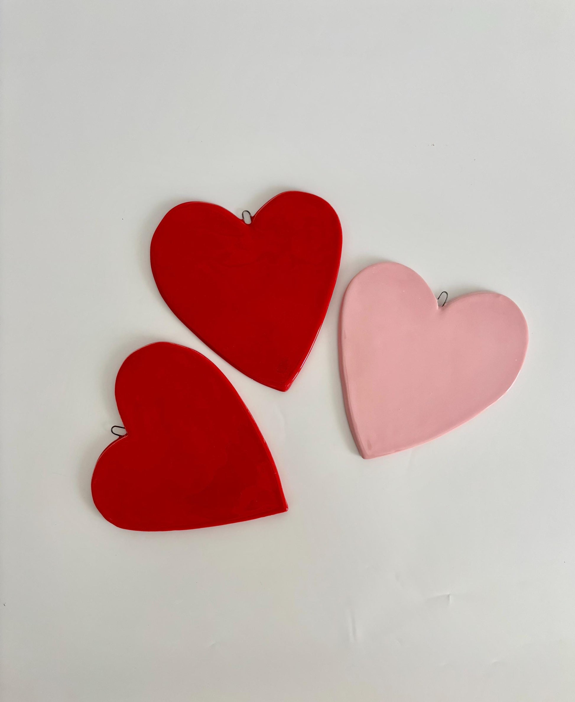 Handmade Ceramic Heart -Wall Decor – Red & Pink Heart-4
