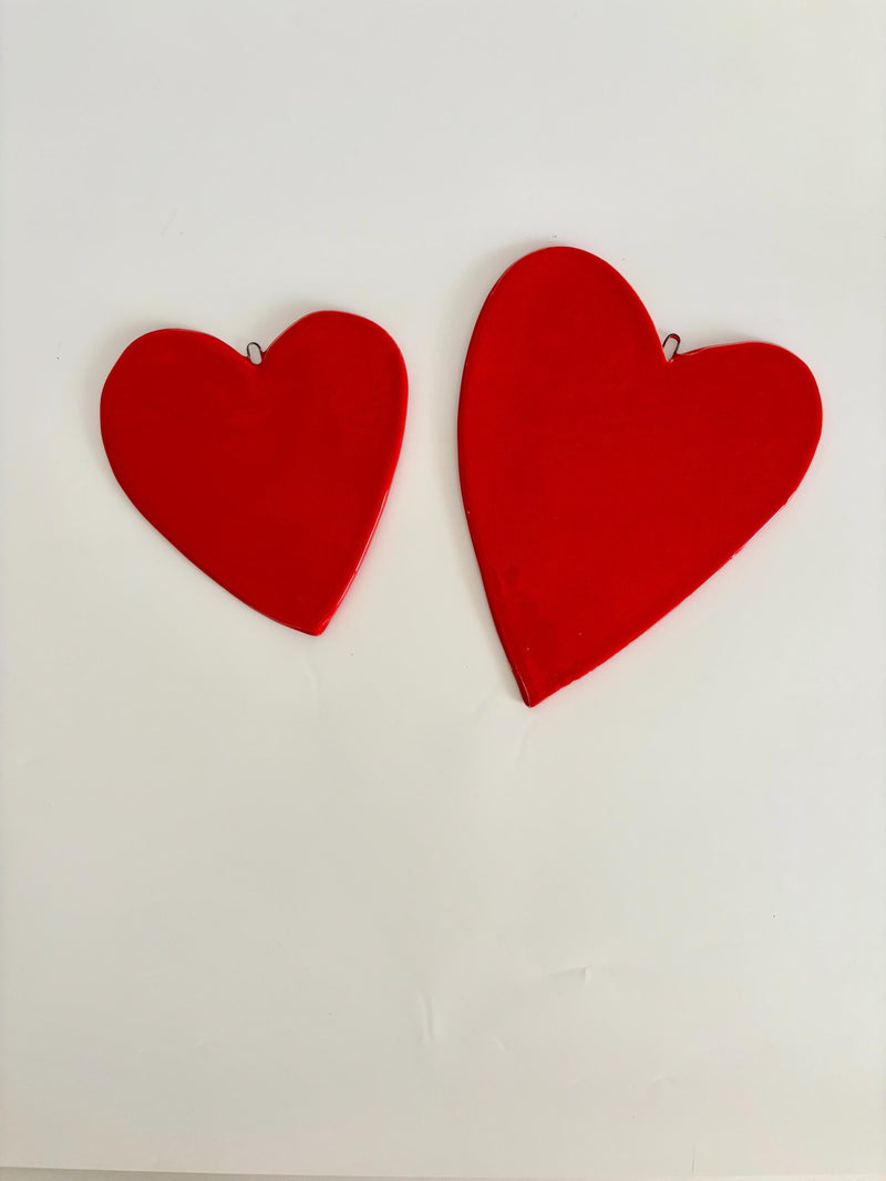 Handmade Ceramic Heart -Wall Decor – Red & Pink Heart-zoom-