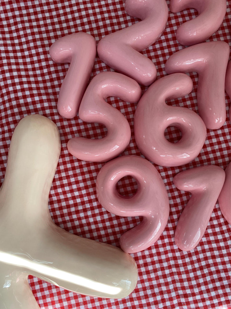 Ceramic Bubble Letters-Personalized Ceramic Letter- Handmade Wall Decor-zoom-
