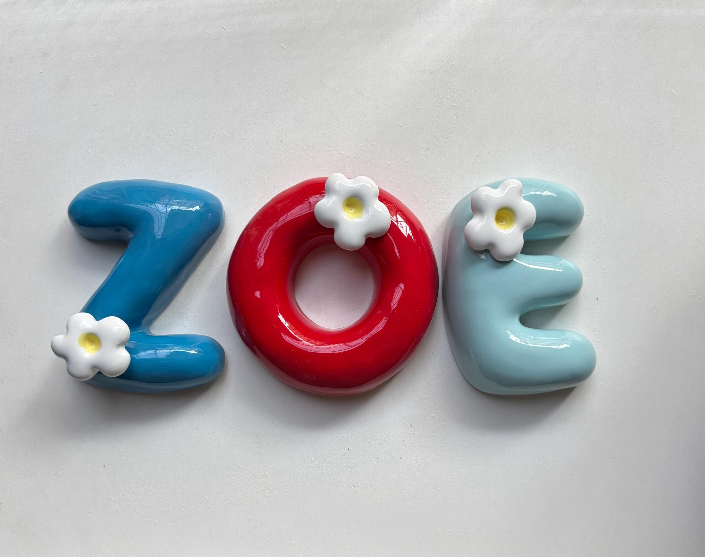 Ceramic Bubble Letters-Personalized Ceramic Letter- Handmade Wall Decor-zoom-11