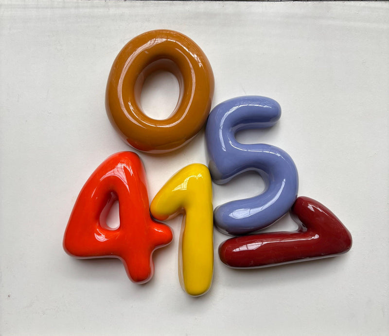 Ceramic Bubble Letters-Personalized Ceramic Letter- Handmade Wall Decor-zoom-