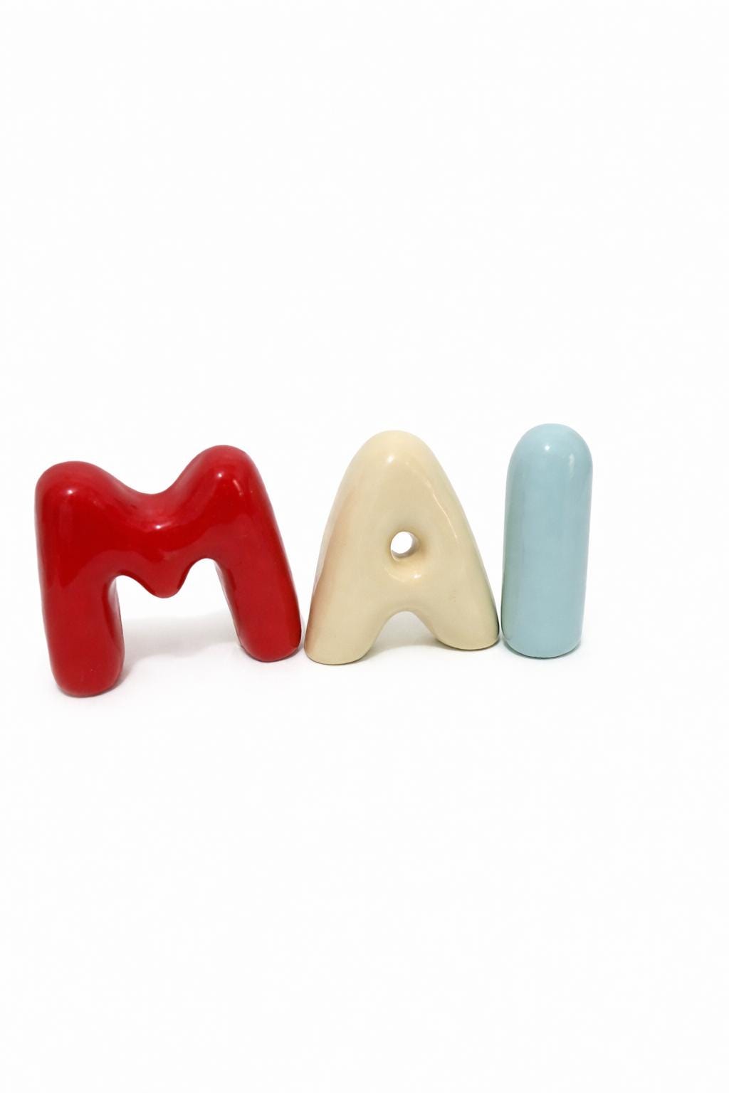 Ceramic Bubble Letters-Personalized Ceramic Letter- Handmade Wall Decor-7