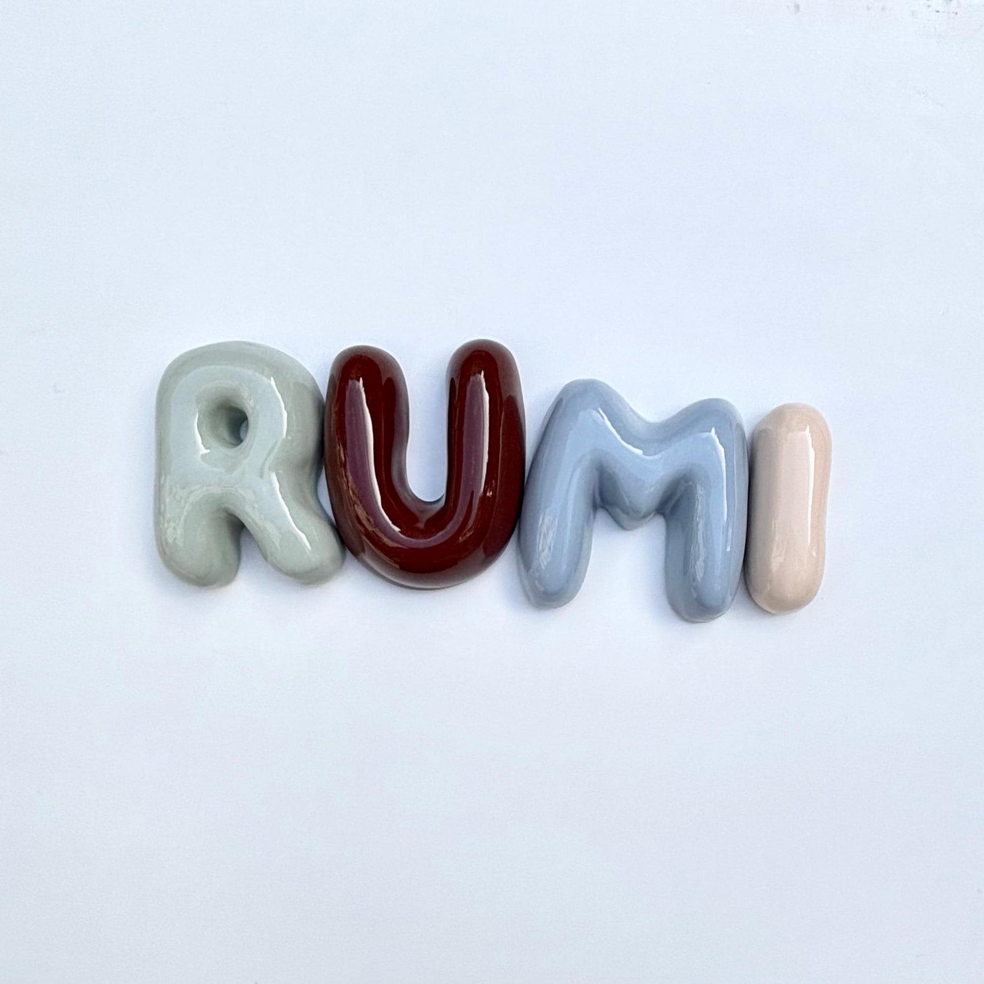 Ceramic Bubble Letters-Personalized Ceramic Letter- Handmade Wall Decor-6