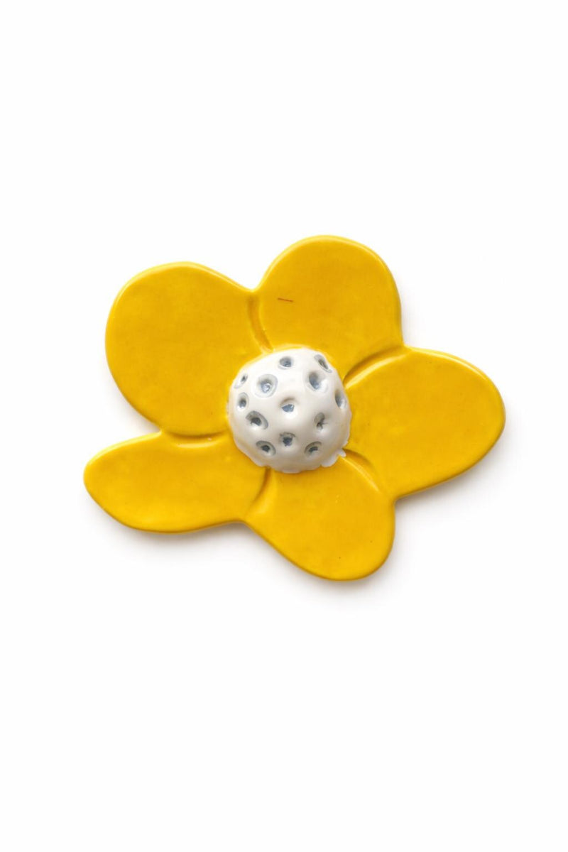 Handmade Ceramic Daisy Wall Hanging: Pastel Floral Home Decor-zoom-