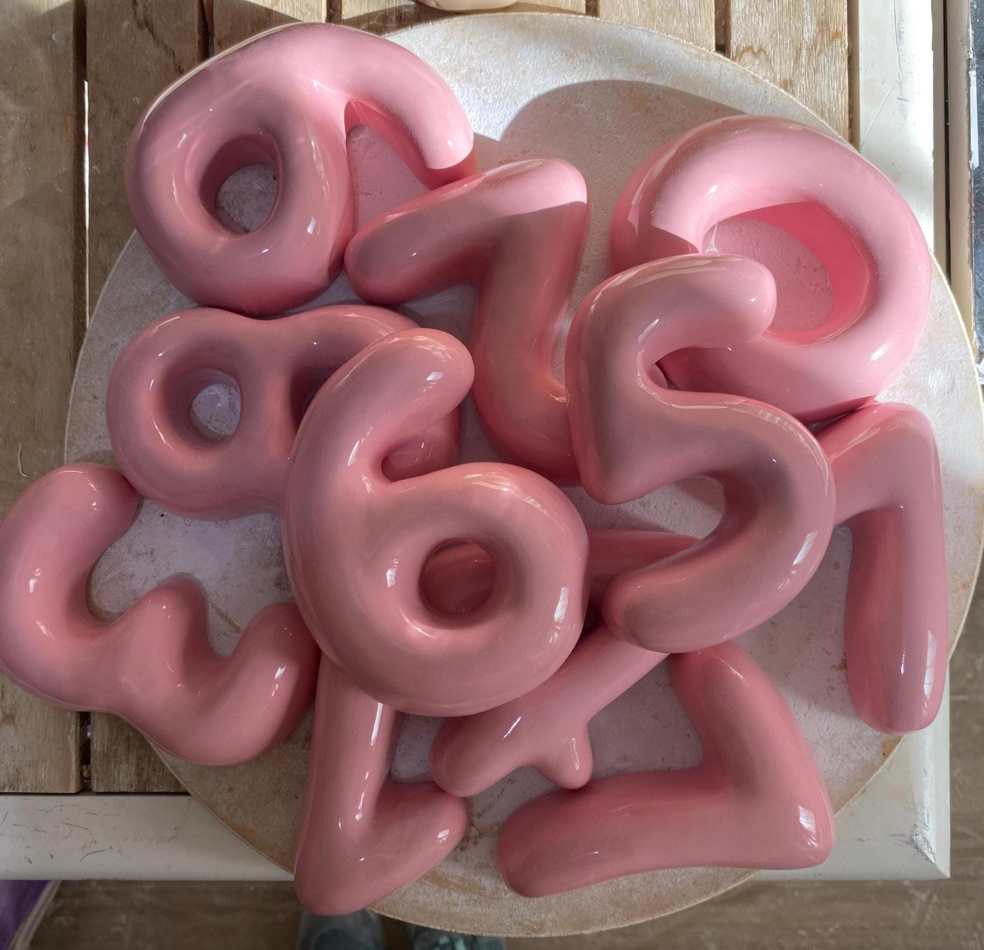Handmade Ceramic Bubble Number: Colorful Stoneware Clay Wall Decor-2