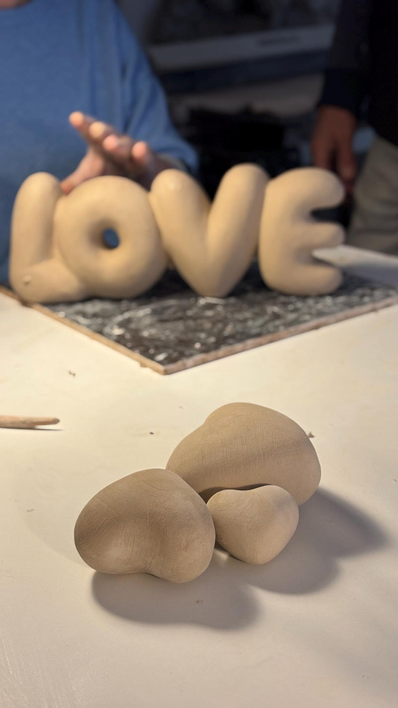 Ceramic Bubble LOVE – Handmade Pottery Valentine Gift, Wedding Favor, Home Decoration-Ceramic Heart Ornaments –-zoom-