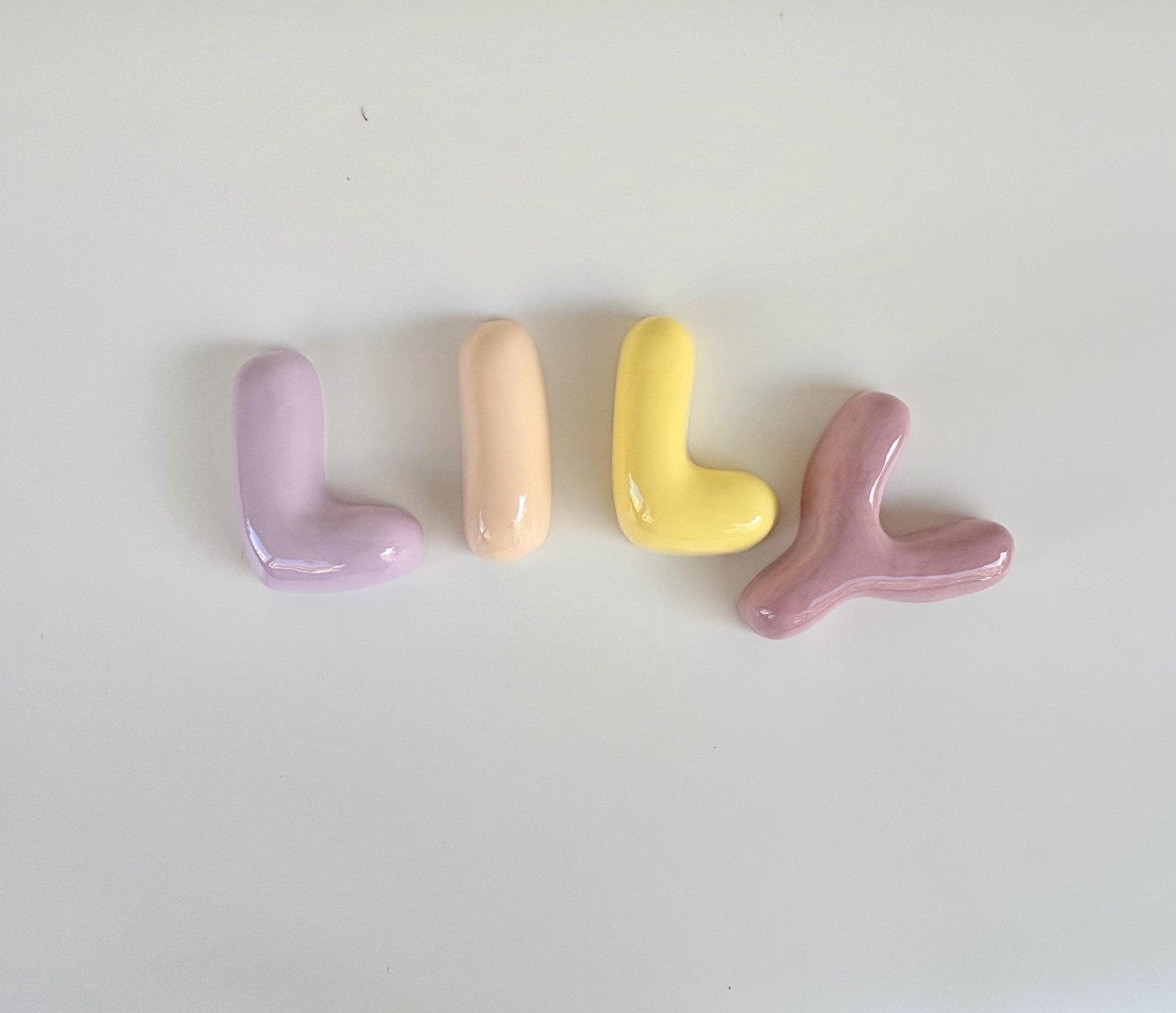 Personalized Ceramic Bubble Letters - Colorful Wall Decor-15