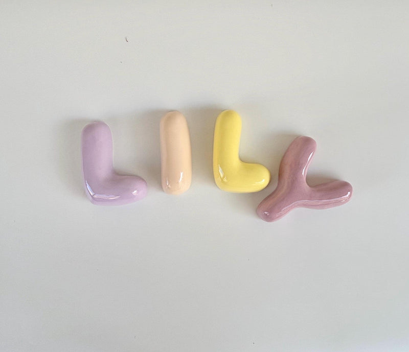 Personalized Ceramic Bubble Letters - Colorful Wall Decor-zoom-
