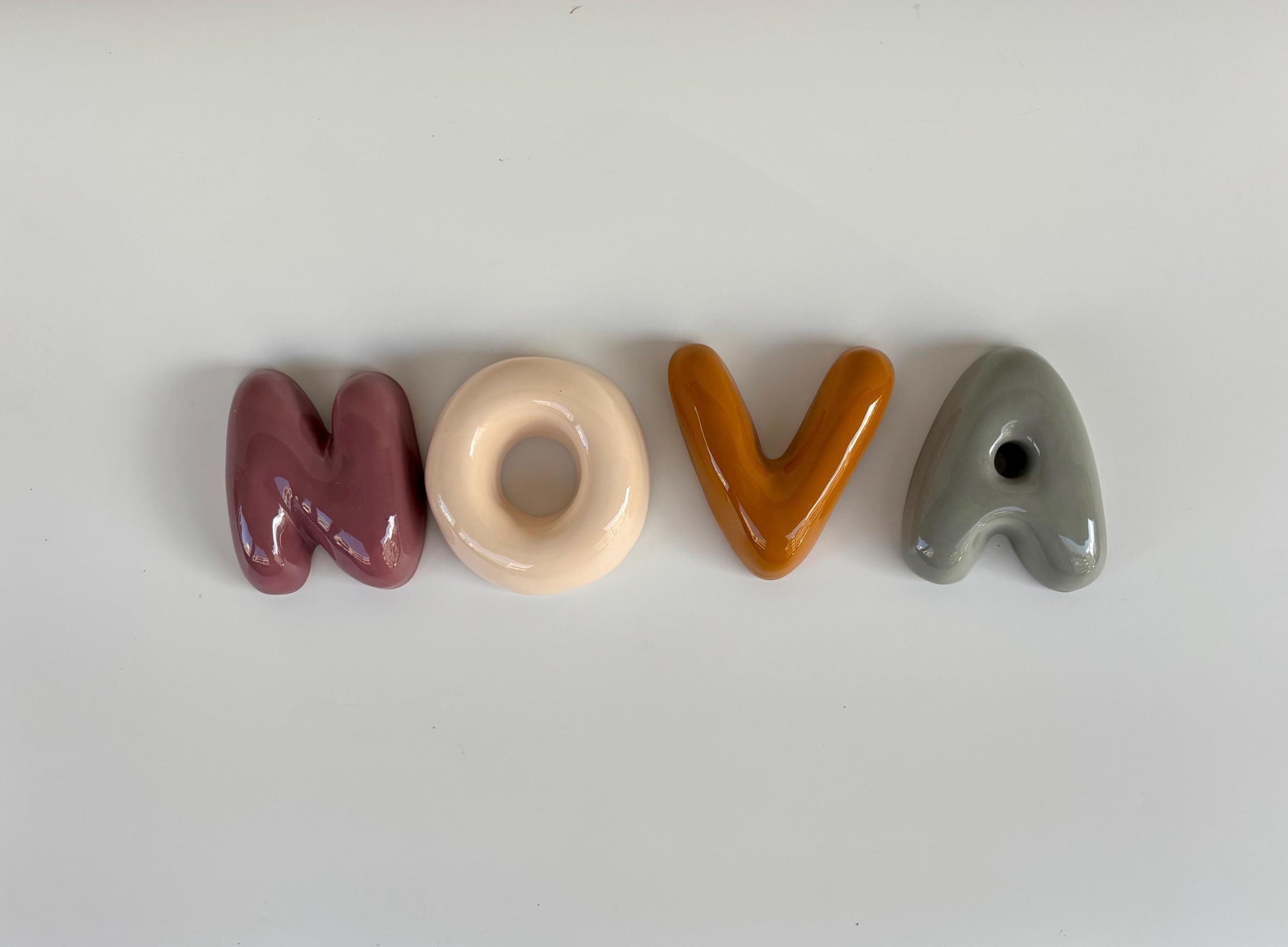 Personalized Ceramic Bubble Letters - Colorful Wall Decor-4