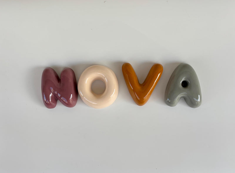 Personalized Ceramic Bubble Letters - Colorful Wall Decor-zoom-