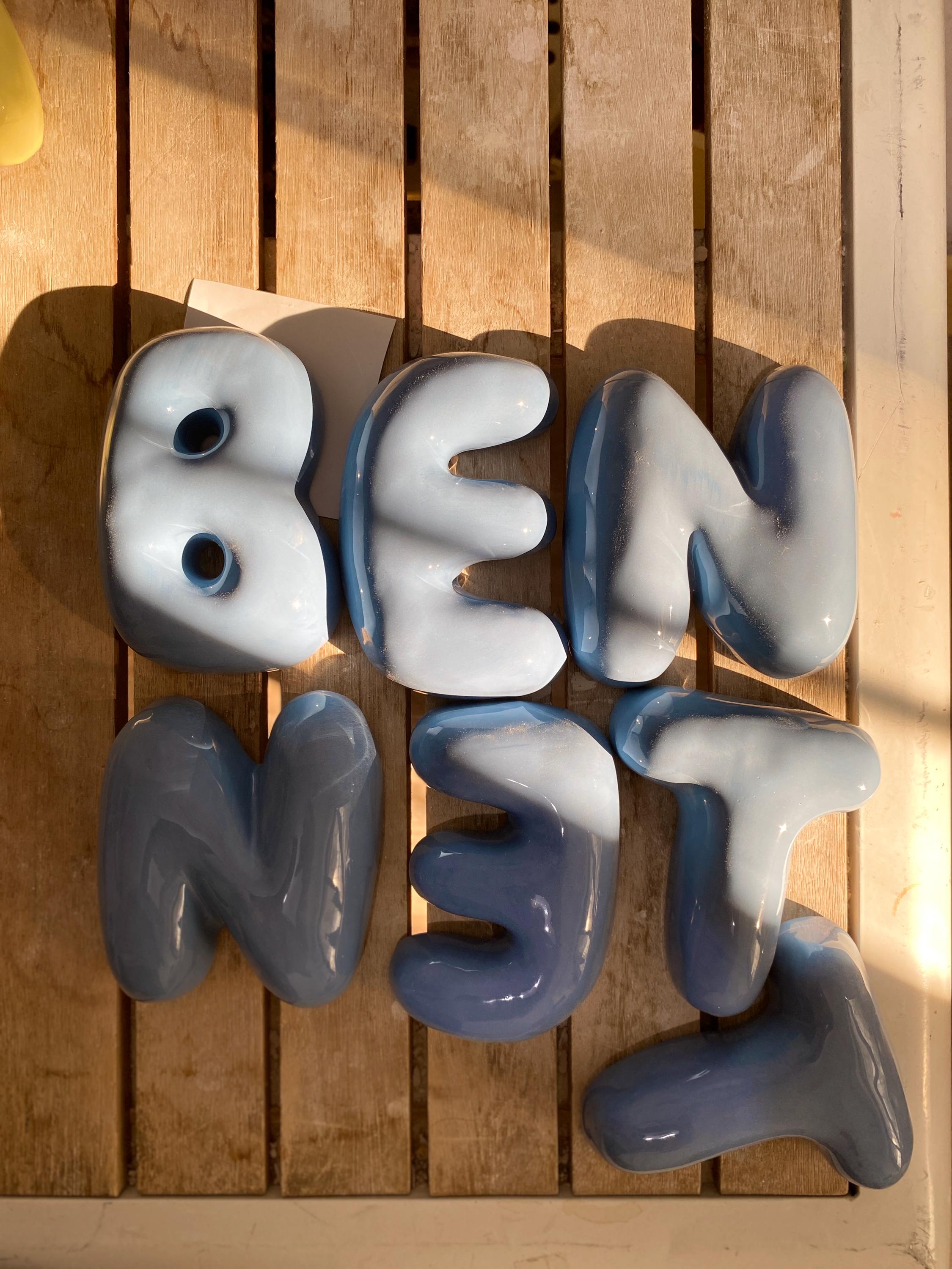 Personalized Ceramic Bubble Letters - Colorful Wall Decor-zoom-10