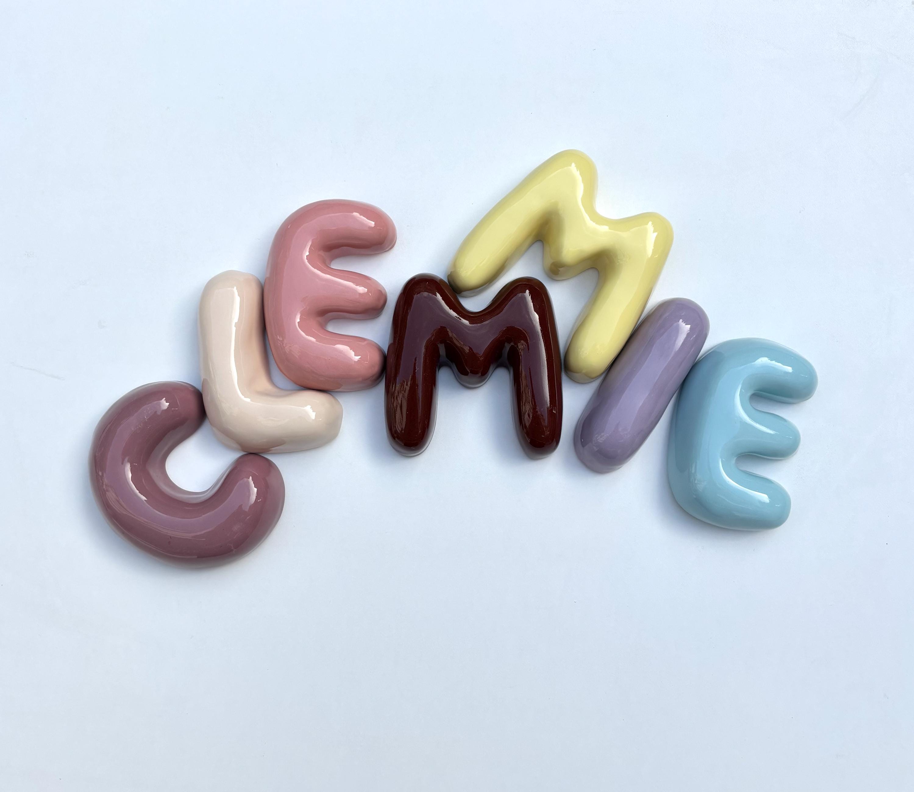 Personalized Ceramic Bubble Letters - Colorful Wall Decor-zoom-12