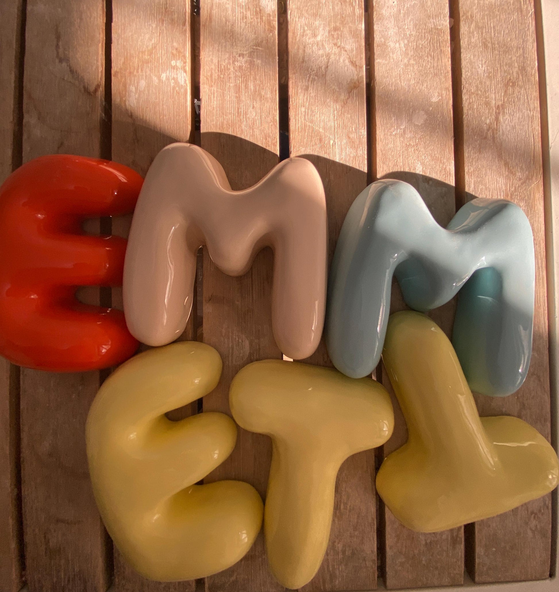 Personalized Ceramic Bubble Letters - Colorful Wall Decor-3