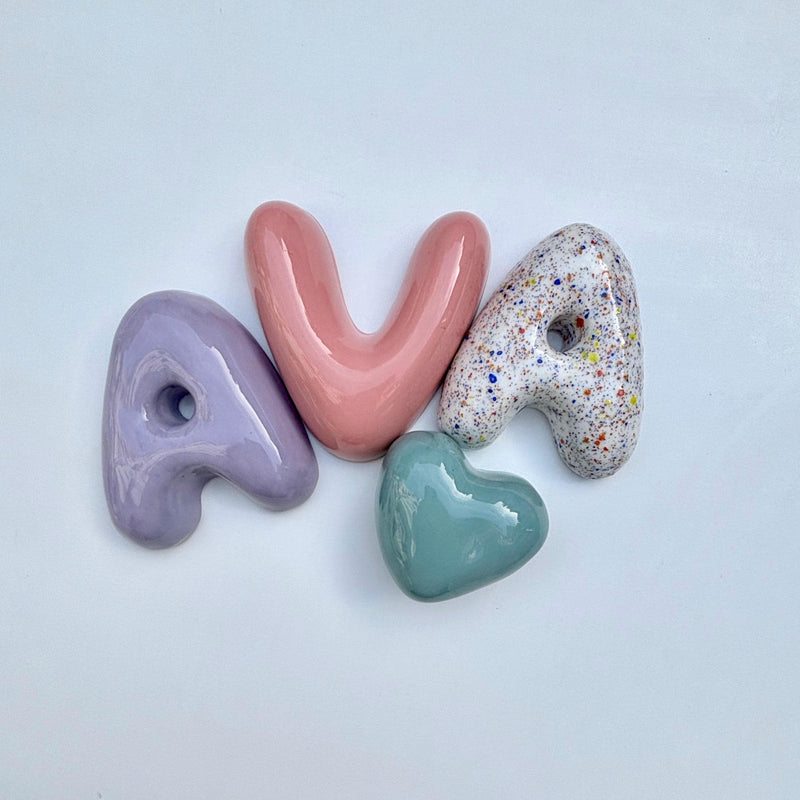 Personalized Ceramic Bubble Letters - Colorful Wall Decor-zoom-