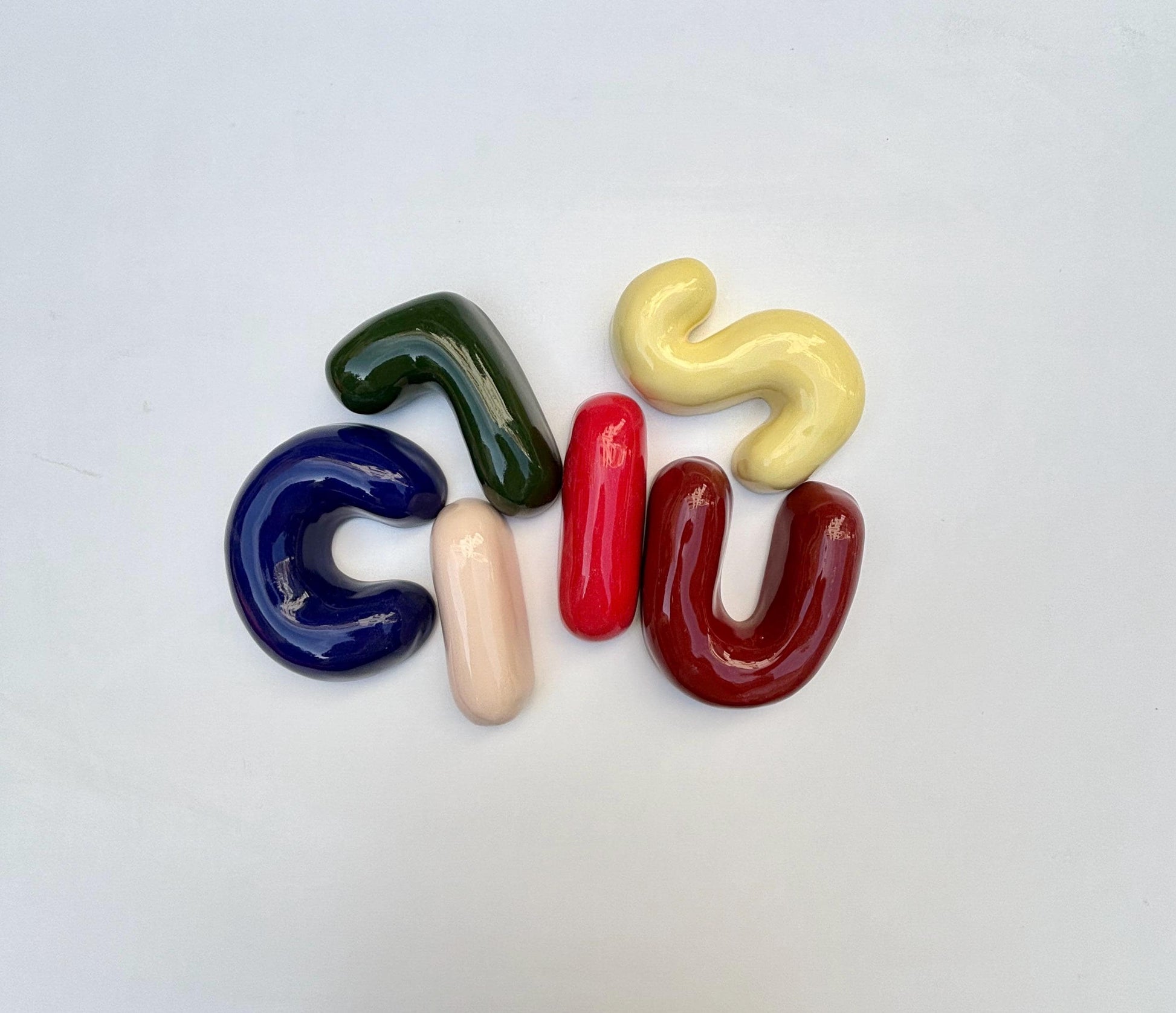 Ceramic Bubble Letters-Personalized Ceramic Letter: Colorful Handmade Alphabet, Wall Decor-9