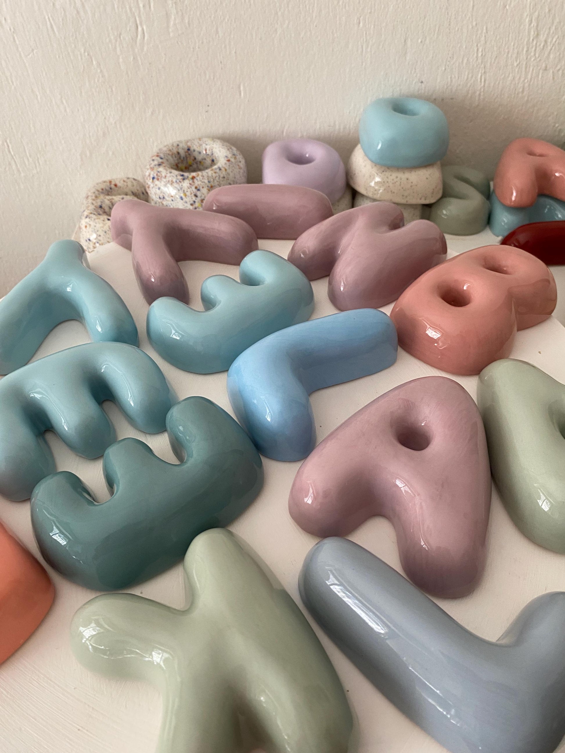 Handmade Ceramic Bubble Letter: Personalized Wall Decor-9
