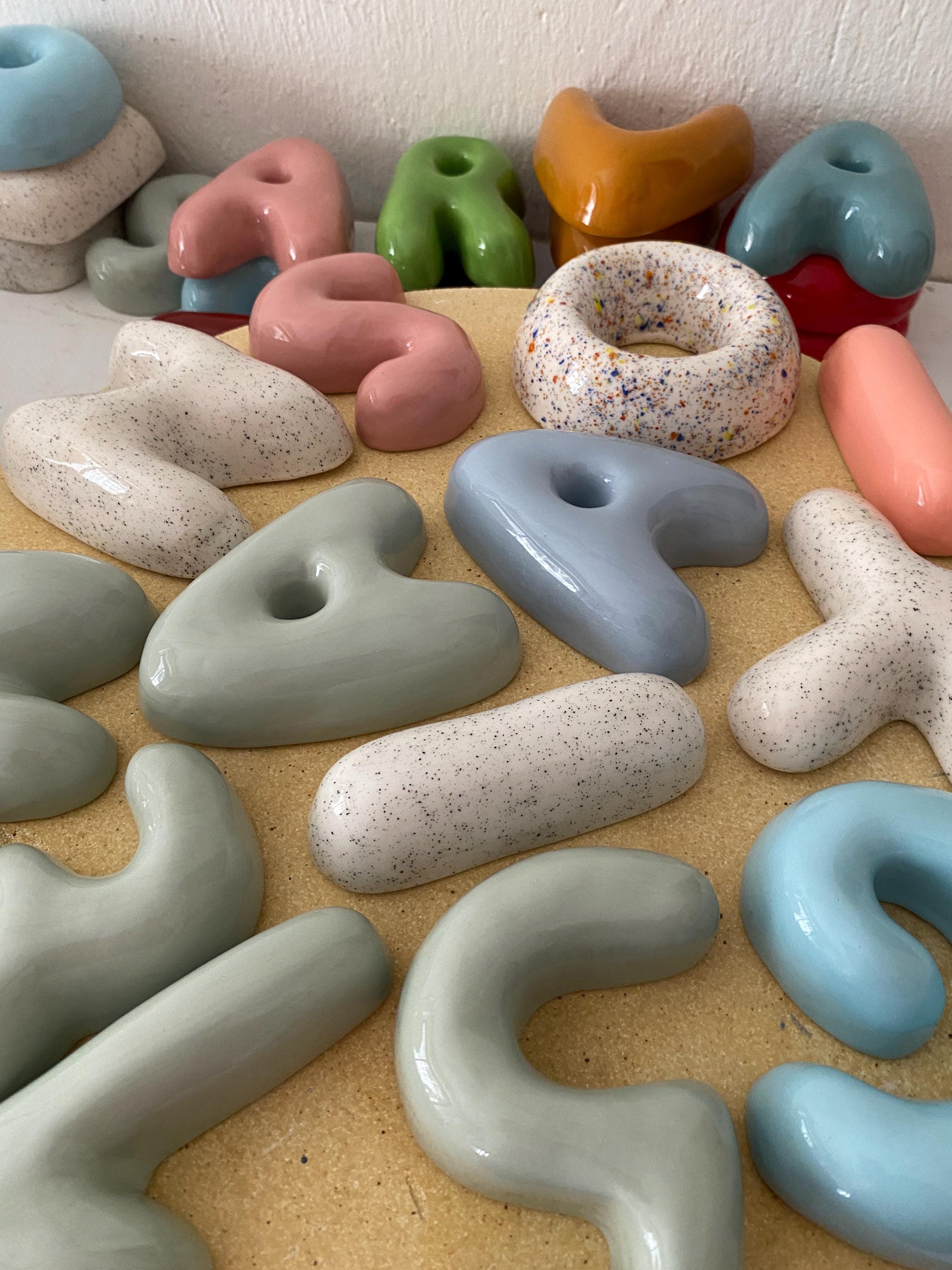 Handmade Ceramic Bubble Letter: Personalized Wall Decor-zoom-15