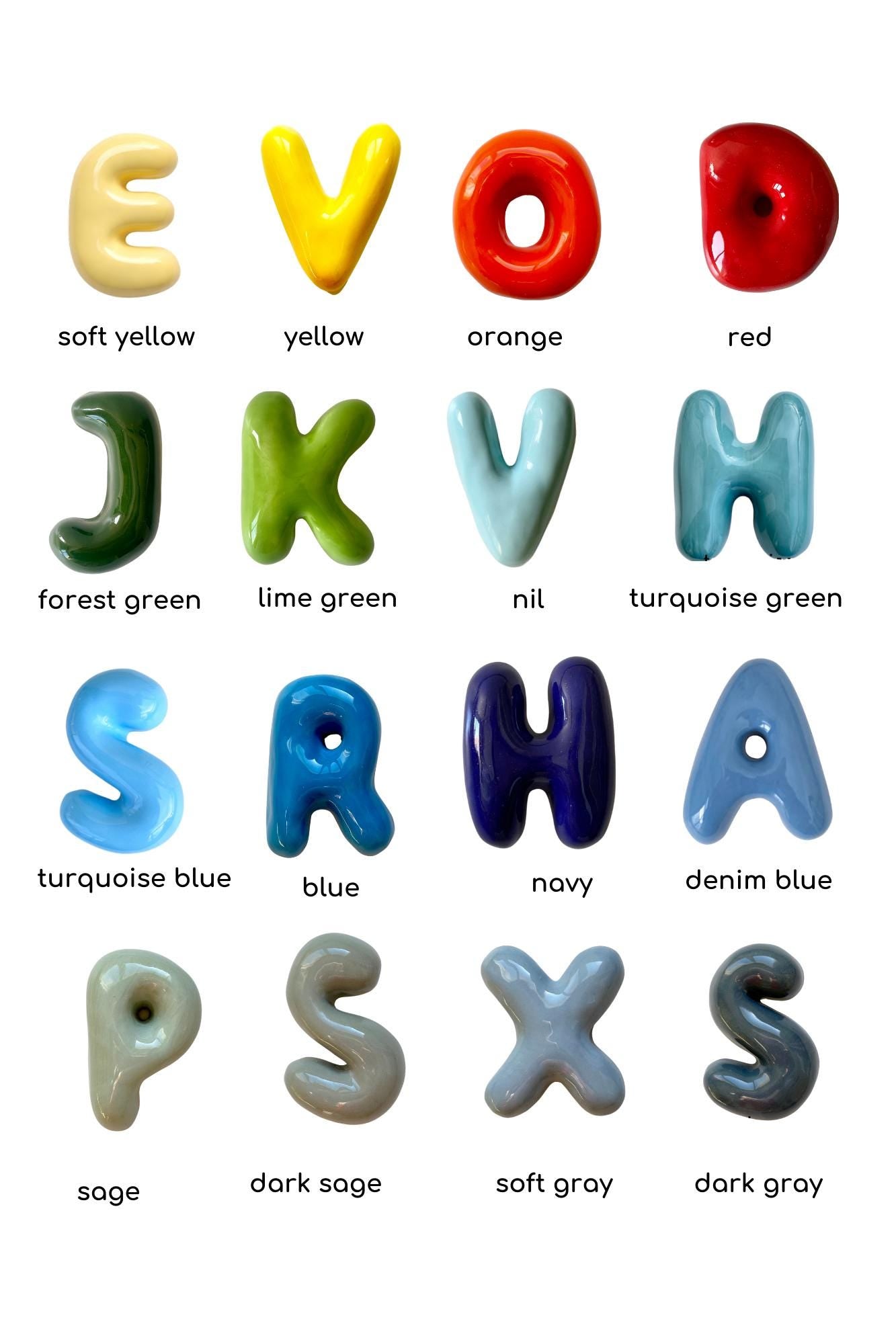 Handmade Ceramic Bubble Number: Colorful Stoneware Clay Wall Decor-zoom-5
