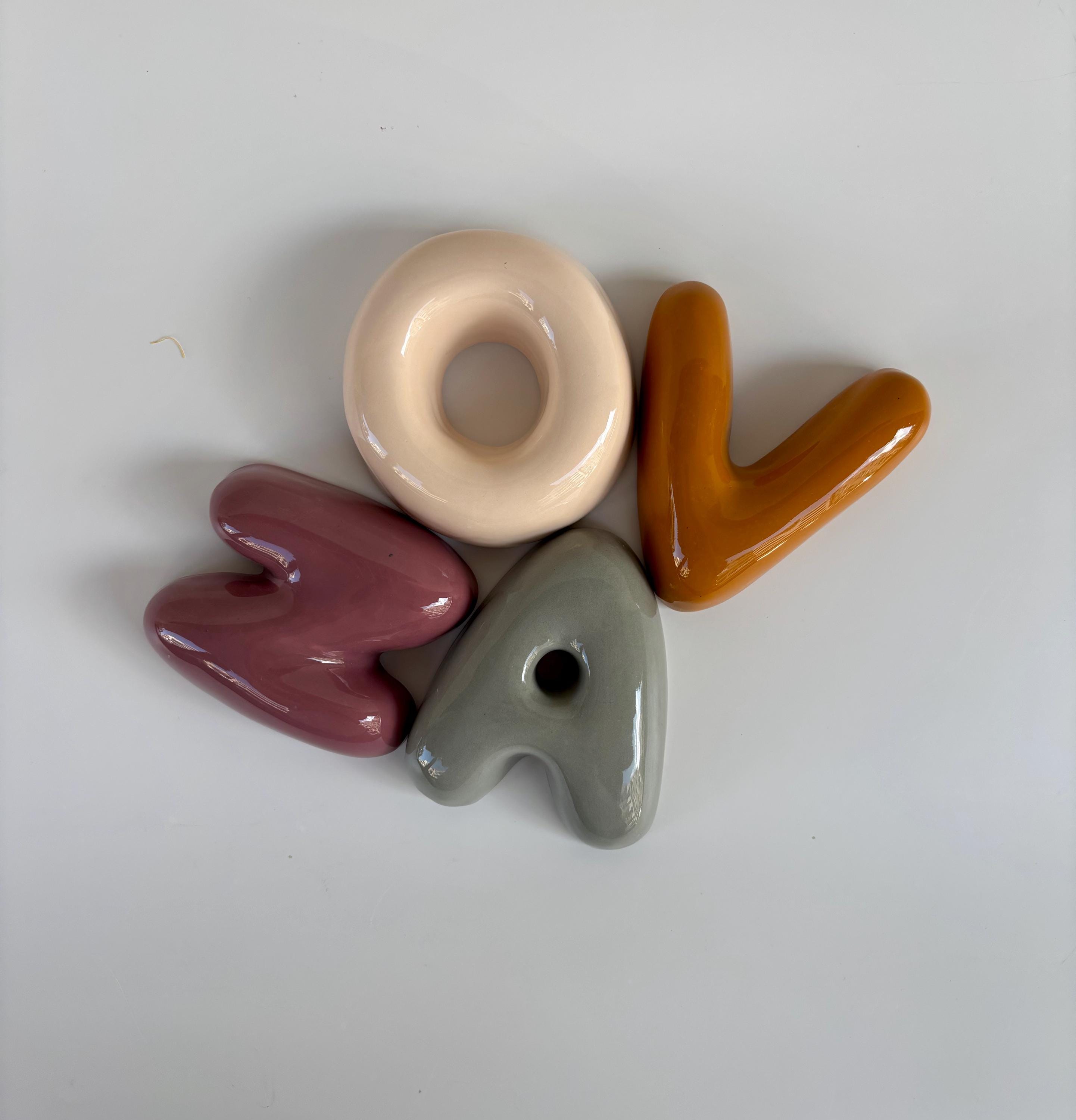 Handmade Ceramic Letter: Nursery Wall Decor, Custom Name Sign