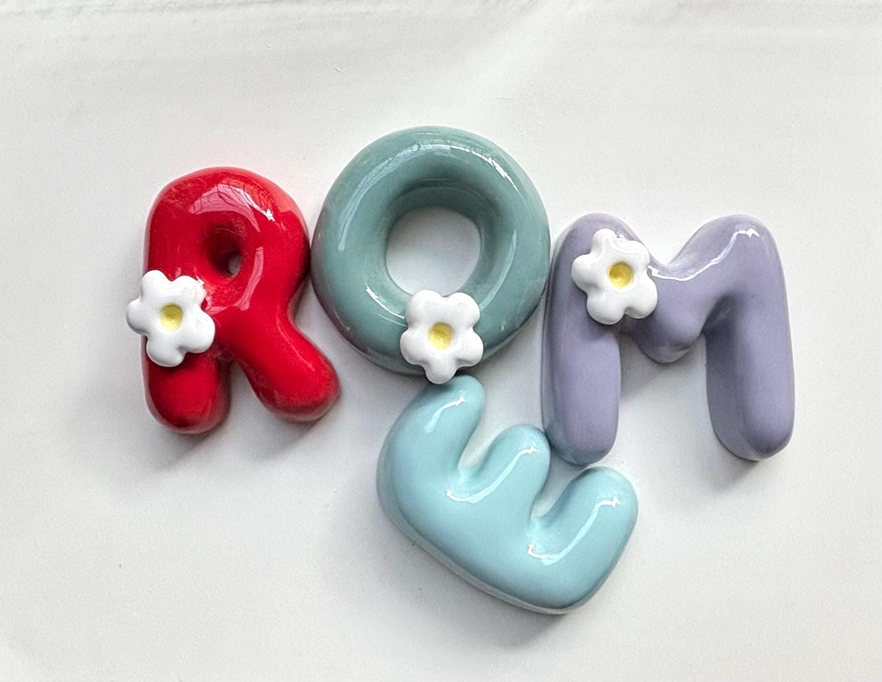 Personalized Ceramic Bubble Letters - Colorful Wall Decor-13