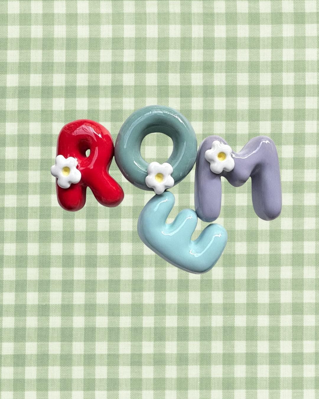 Personalized Ceramic Bubble Letters - Colorful Wall Decor-zoom-9