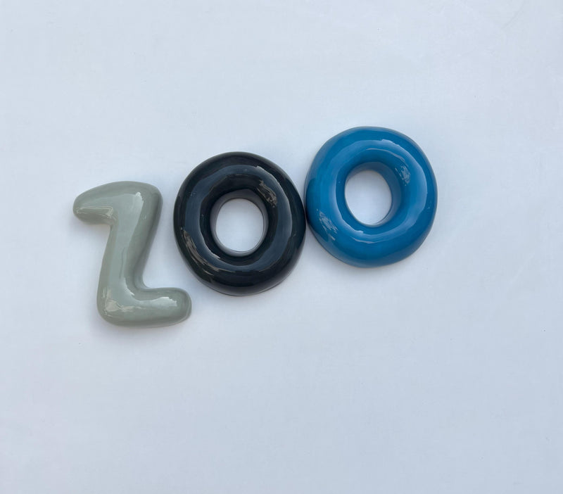 Ceramic Bubble Letters-Personalized Ceramic Letter: Colorful Handmade Alphabet, Wall Decor-zoom-