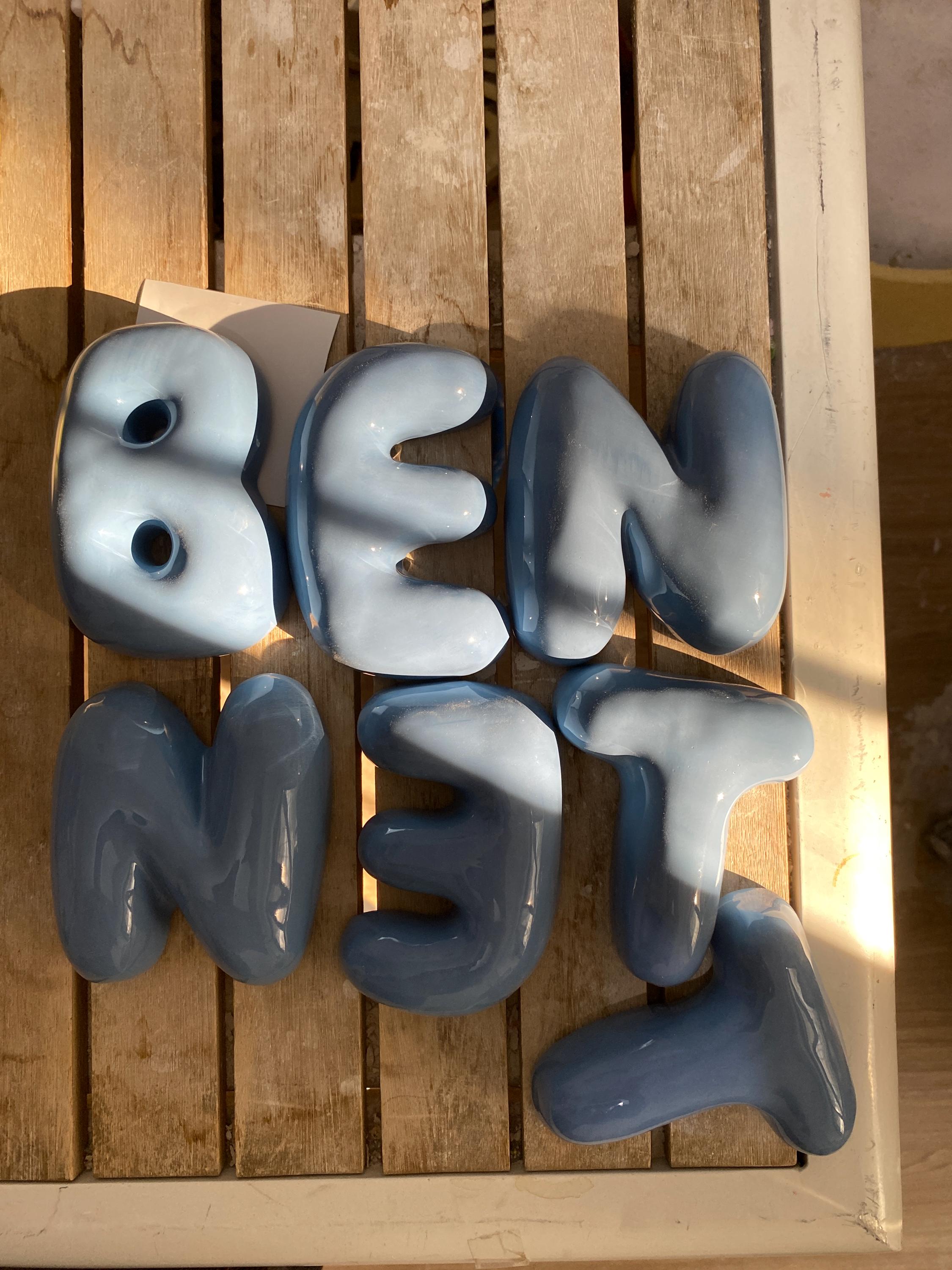 Handmade Ceramic Bubble Letter: Personalized Wall Decor-zoom-17
