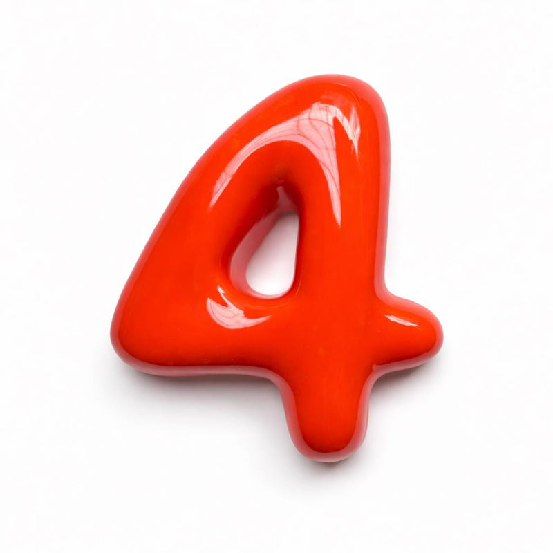 Handmade Ceramic Bubble Number: Colorful Stoneware Clay Wall Decor-zoom-