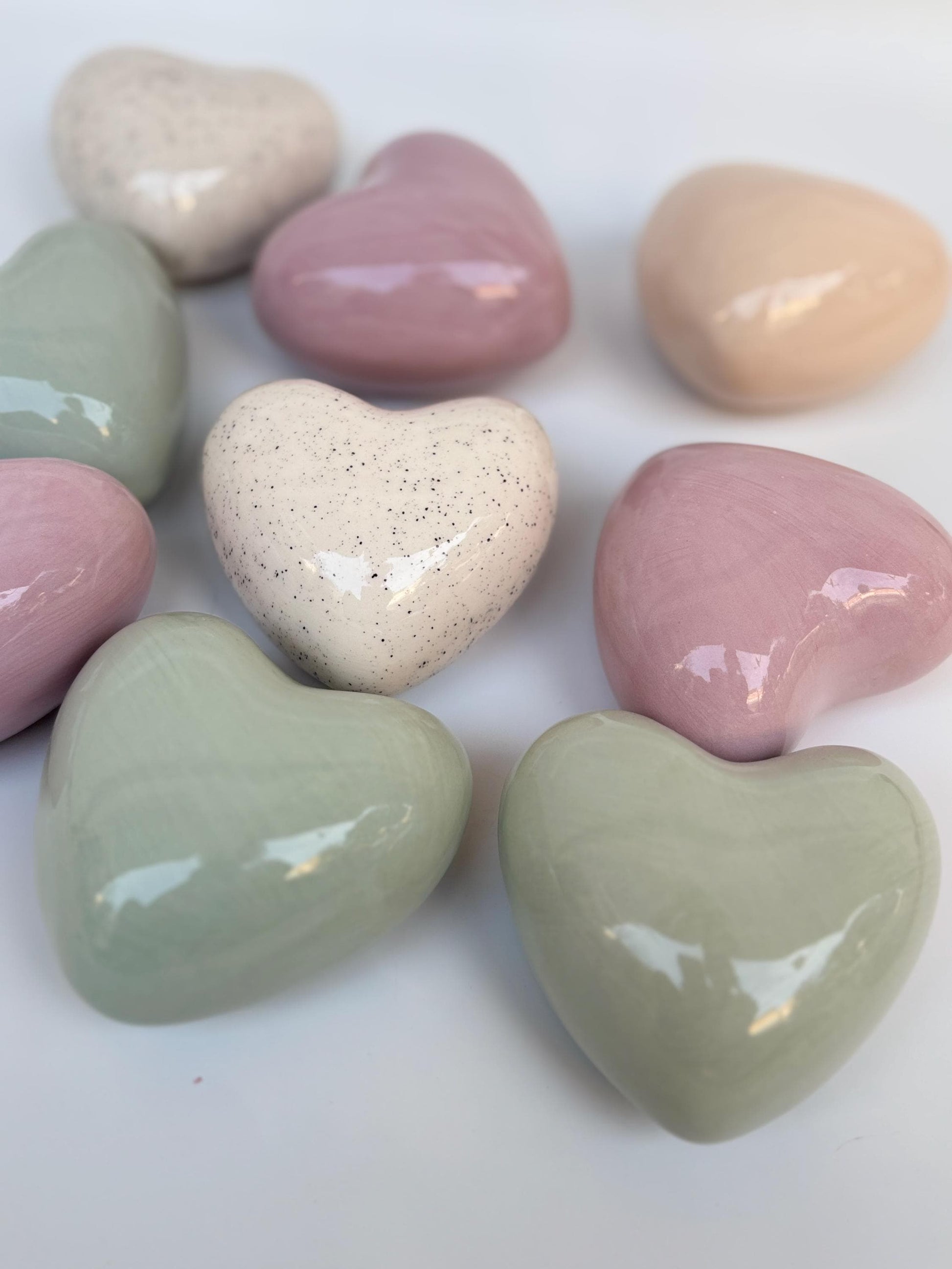 Ceramic Bubble Hearts – Handmade Pottery Valentine Gift, Wedding Favor, Home Decoration-Ceramic Heart Ornaments –-8