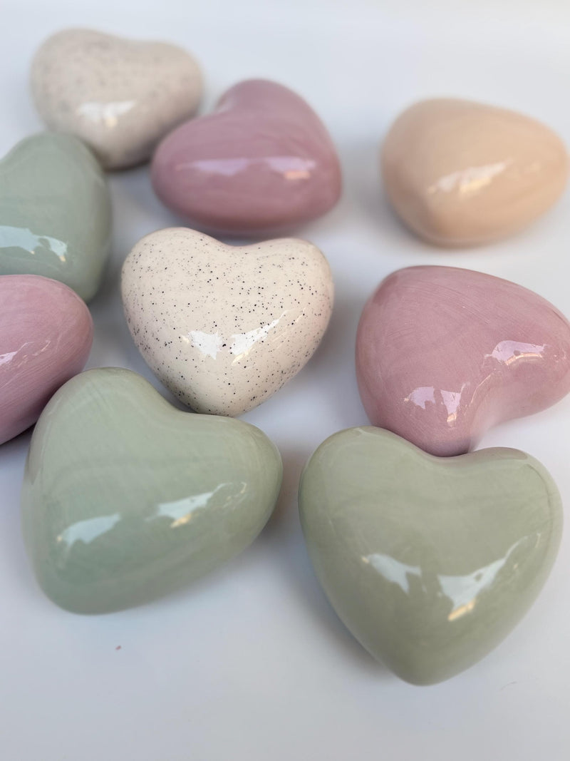 Ceramic Bubble Hearts – Handmade Pottery Valentine Gift, Wedding Favor, Home Decoration-Ceramic Heart Ornaments –-zoom-
