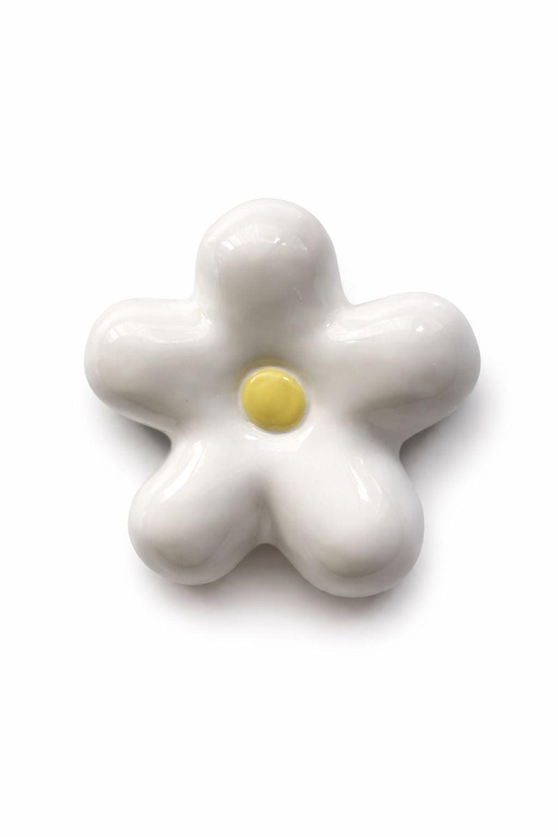 Handmade Ceramic Daisy Wall Hanging: Pastel Floral Home Decor-zoom-