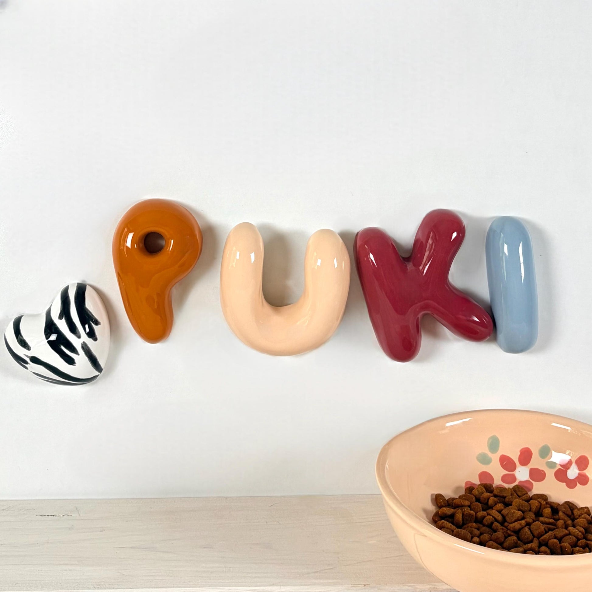 Personalized Ceramic Bubble Letters – Mini 8cm Pet Name Wall Decor-10