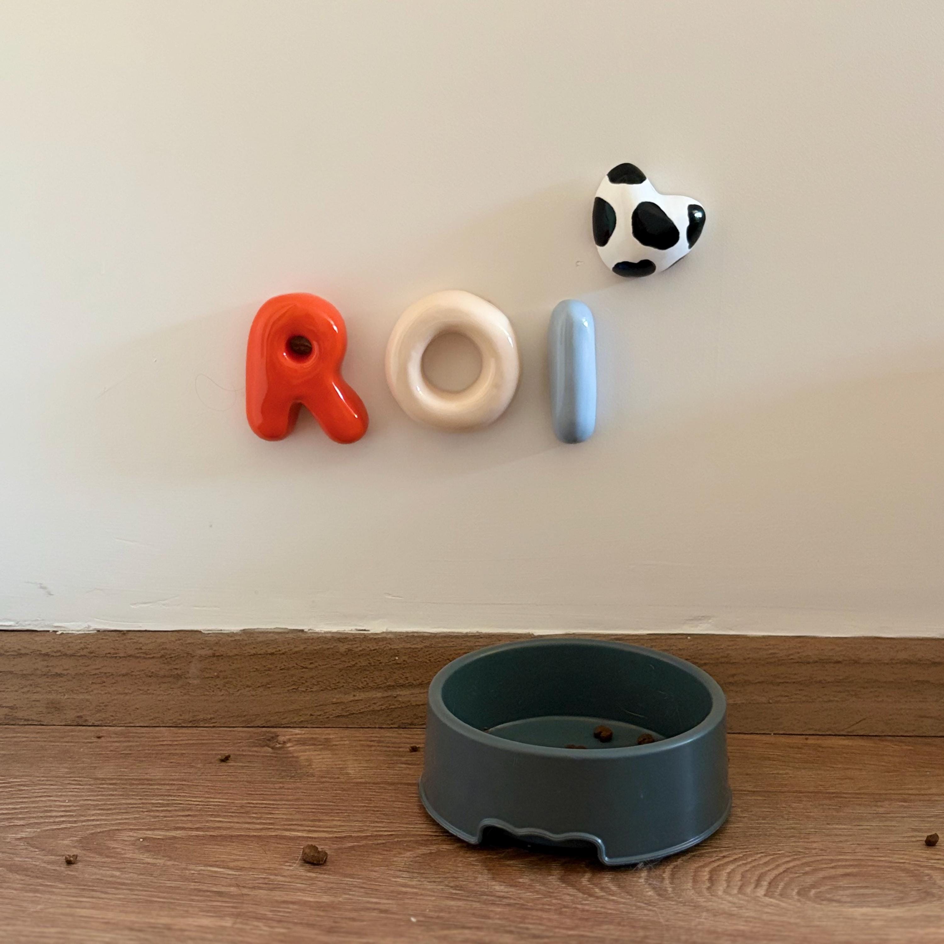 Personalized Ceramic Pet Name Letters – Mini 8cm Bubble Wall Decor-zoom-9