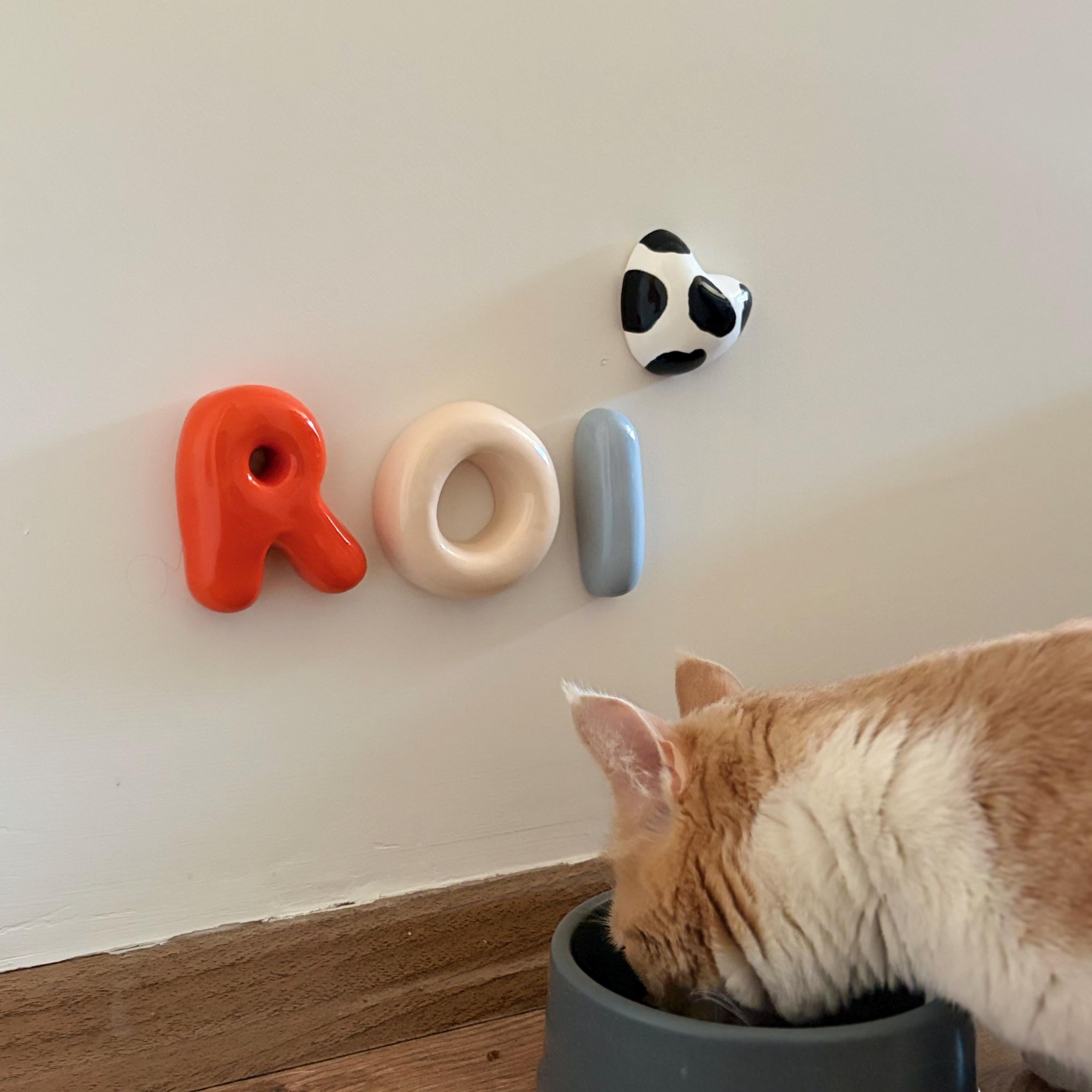 Personalized Ceramic Bubble Letters – Mini 8cm Pet Name Wall Decor-zoom-12