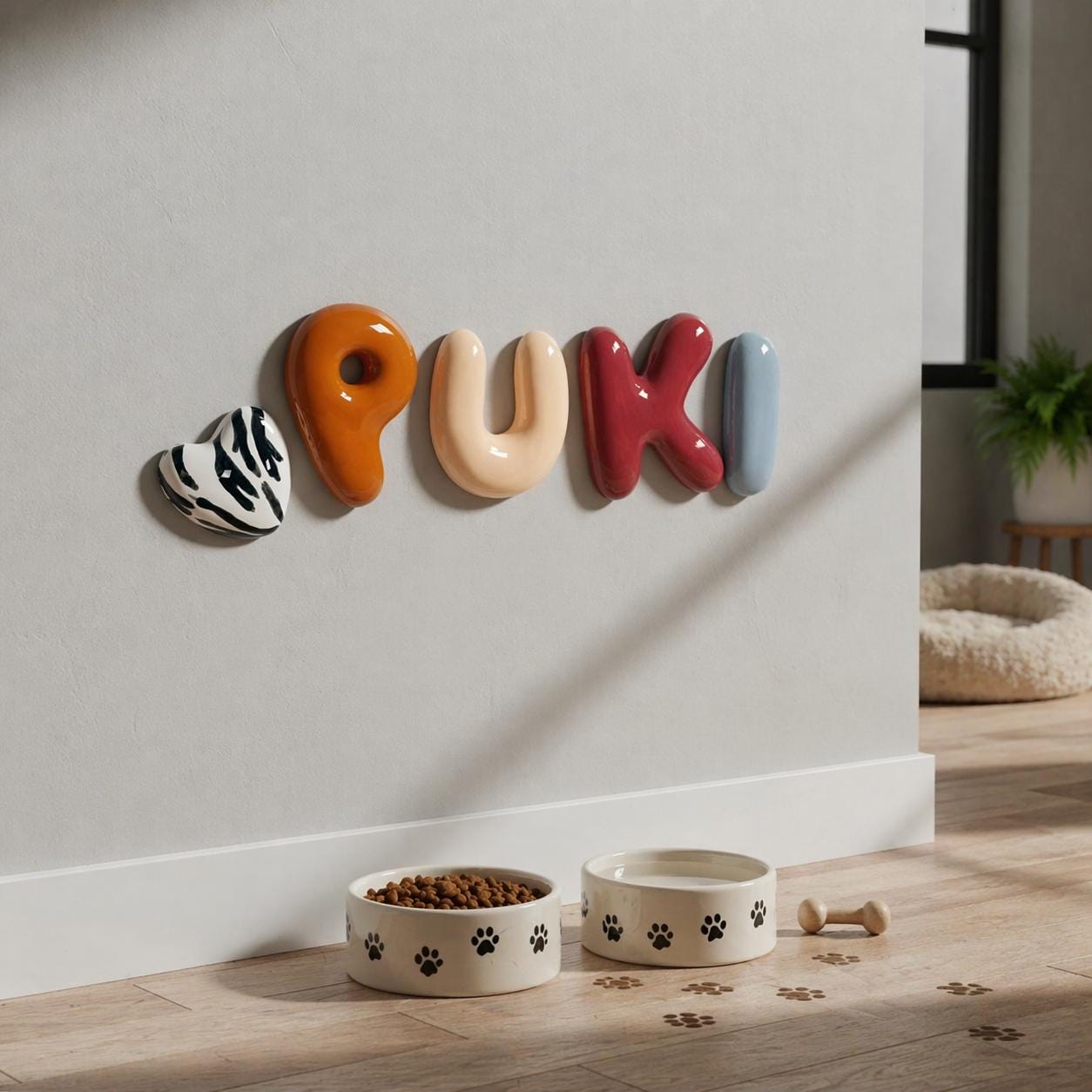 Personalized Ceramic Pet Name Letters – Mini 8cm Bubble Wall Decor-4