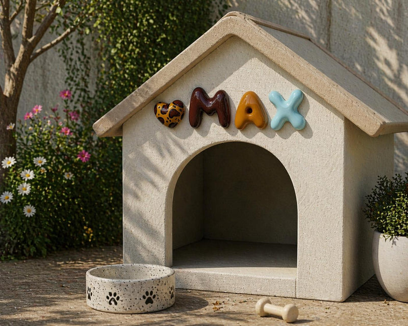 Personalized Ceramic Pet Name Letters – Mini 8cm Bubble Wall Decor-zoom-