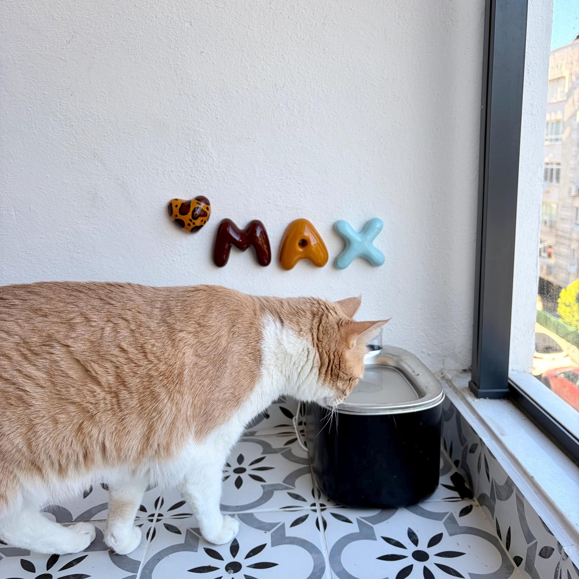 Personalized Ceramic Pet Name Letters – Mini 8cm Bubble Wall Decor-1
